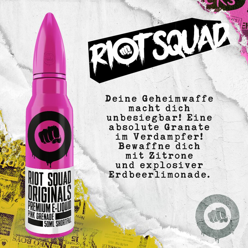 Riot Squad - Originals - Pink Grenade 50ml / 0mg Shortfill 
