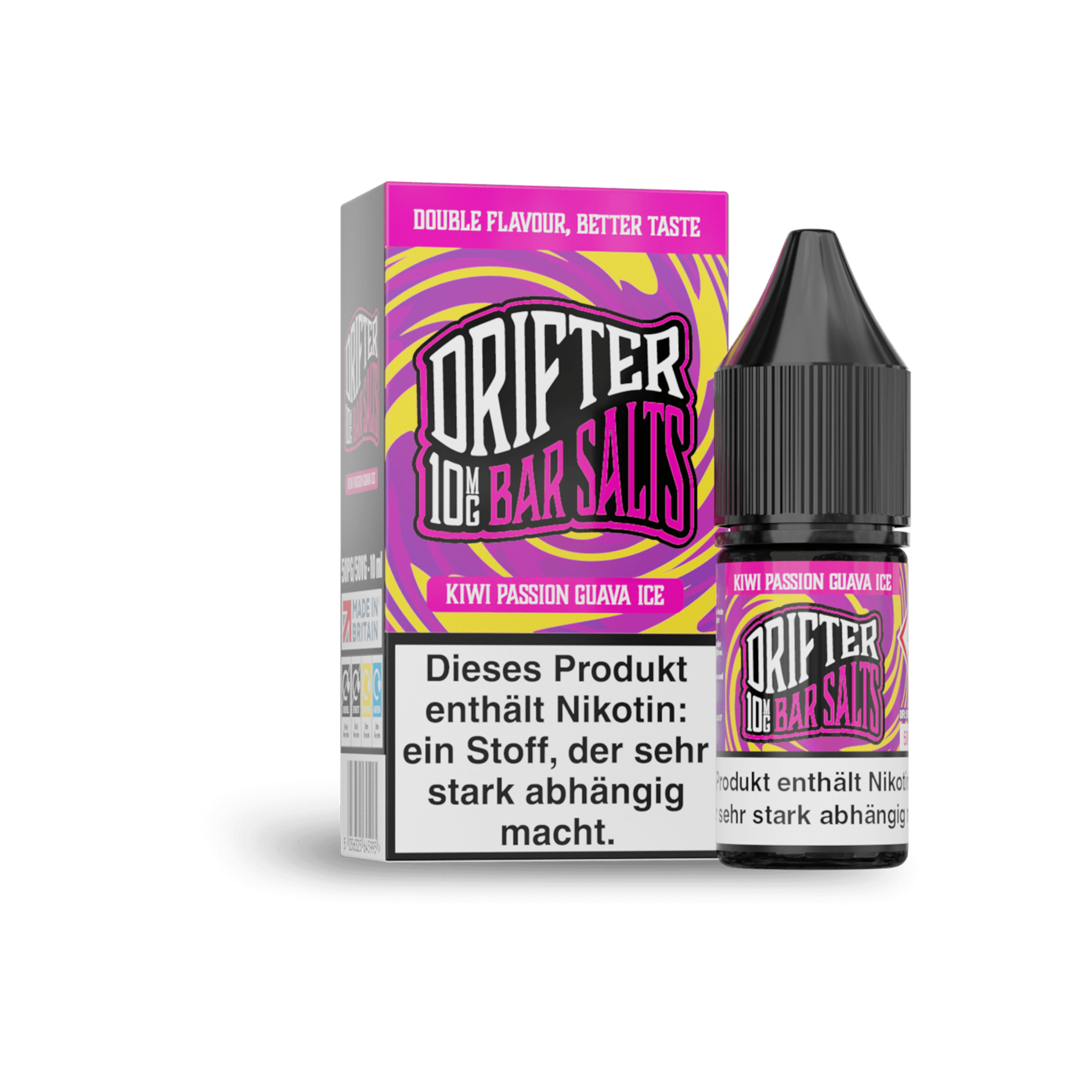 Drifter Bar Salts Kiwi Passion Guava Ice 10 ml NicSalt Liquid Drifter Bar Salts Kiwi Passion Guava Ice 10 ml NicSalt Liquid