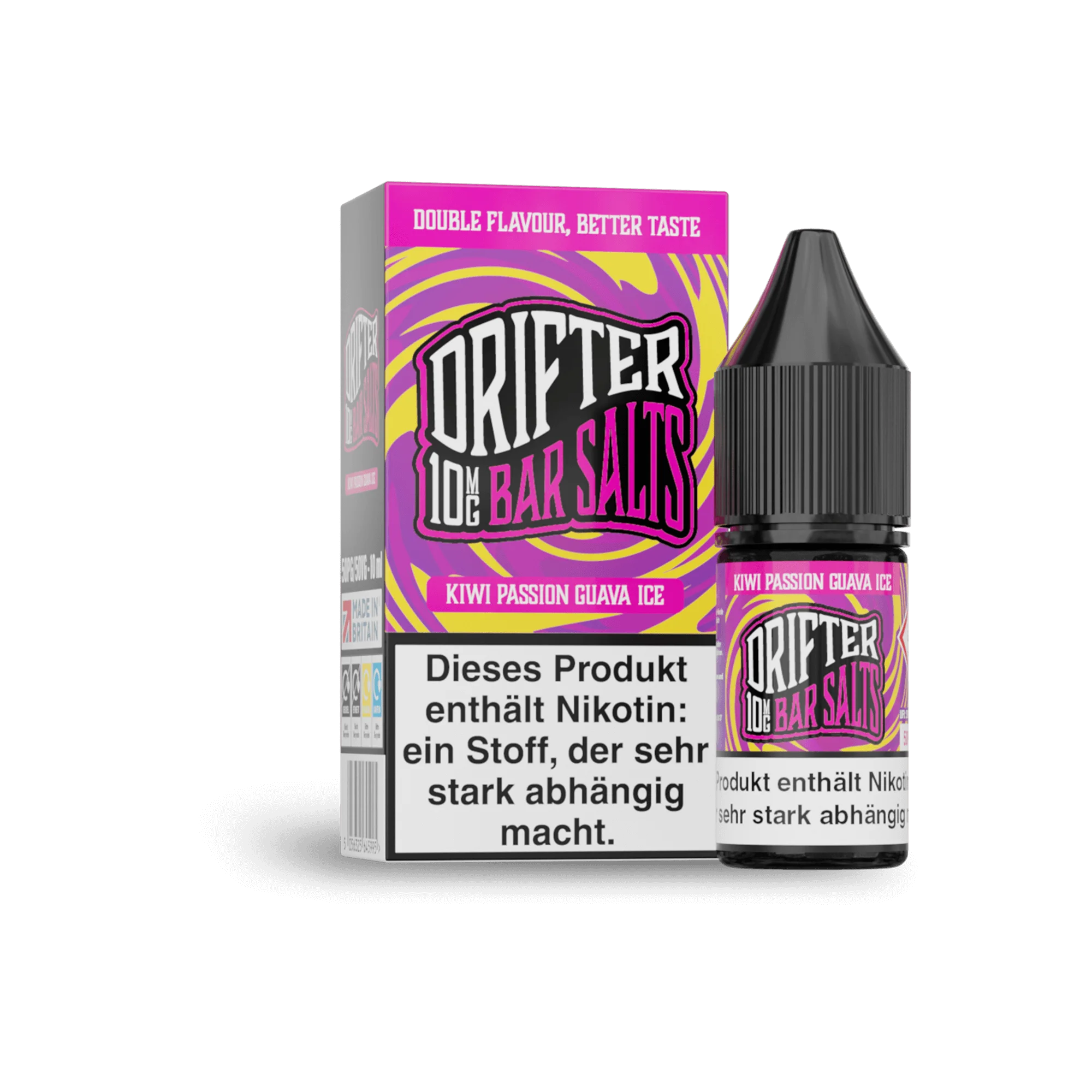 Drifter Bar Salts Kiwi Passion Guava Ice 10 ml NicSalt Liquid