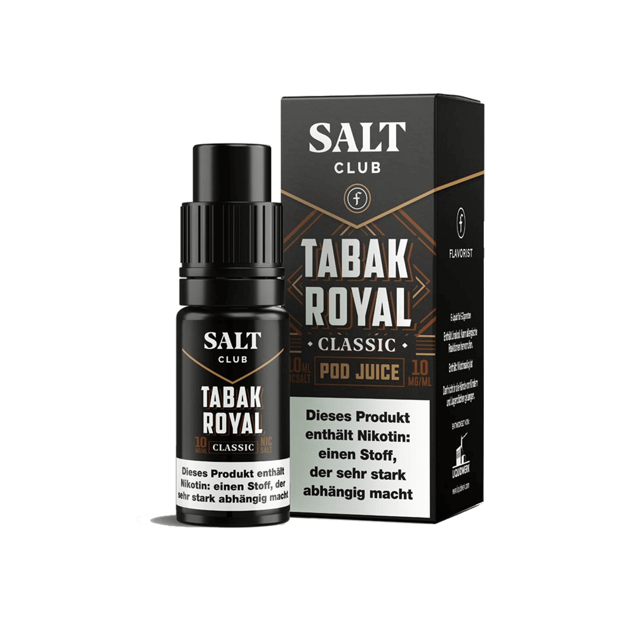 Flavorist Salt Club Tabak Royal Classic 10 ml NicSalt Liquid Flavorist Salt Club Tabak Royal Classic 10 ml NicSalt Liquid