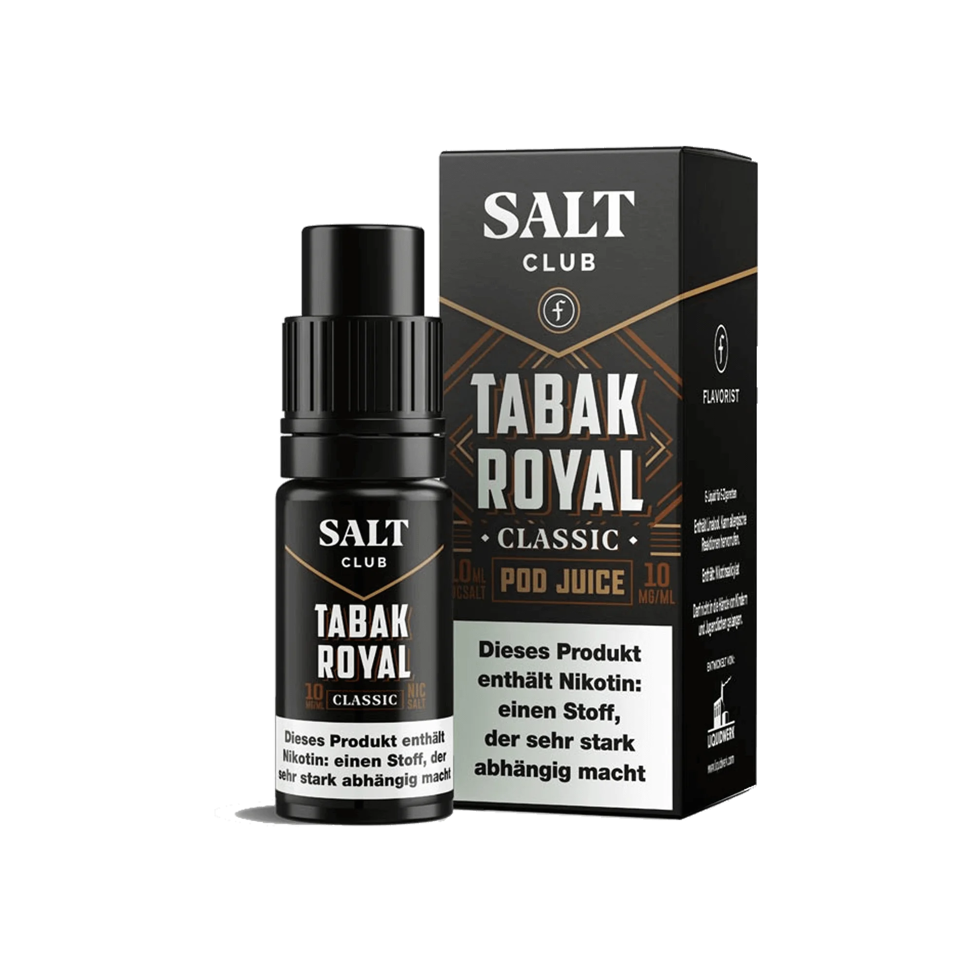Flavorist Salt Club Tabak Royal Classic 10 ml NicSalt Liquid