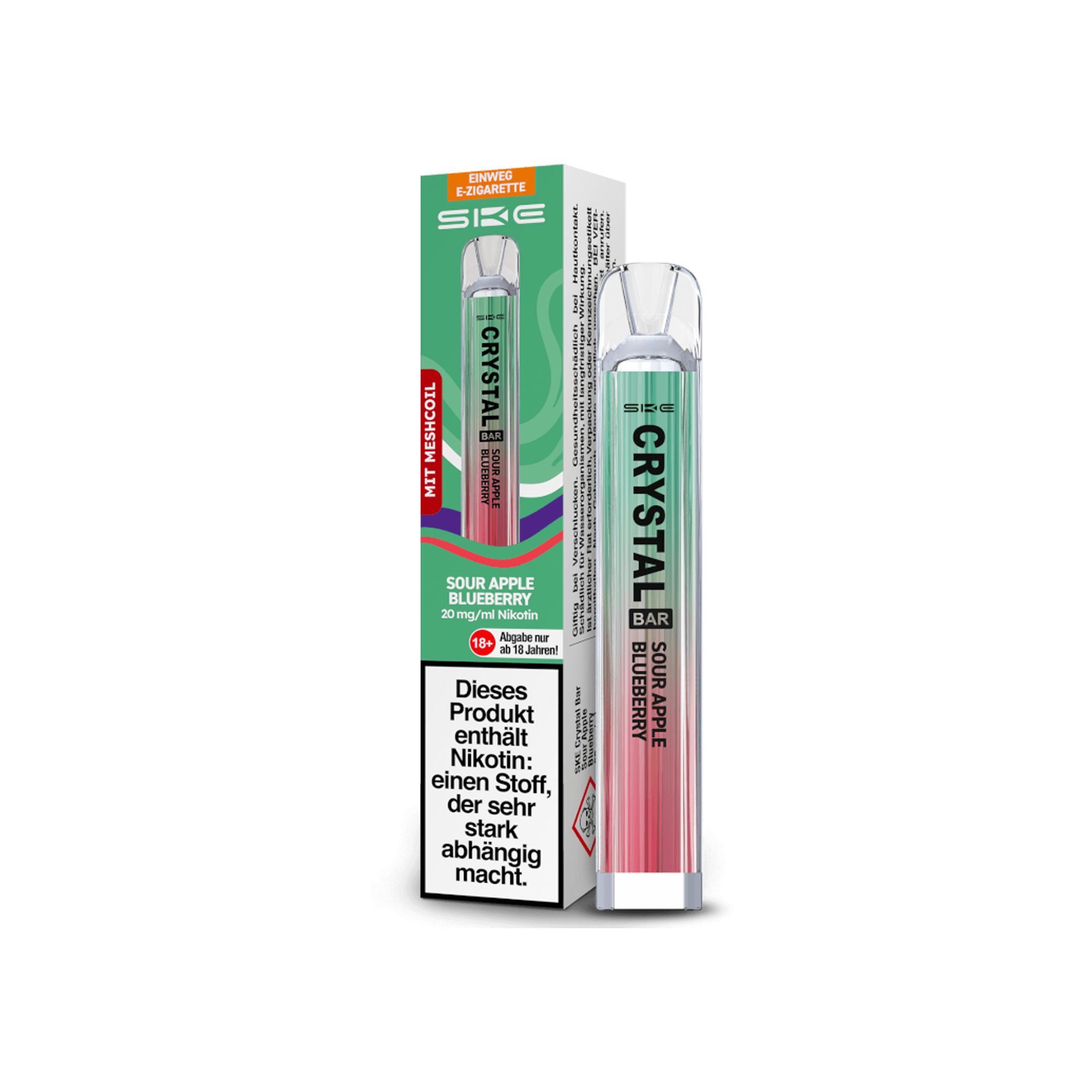 SKE Crystal Bar Sour Apple Blueberry 20 mg SKE Crystal Bar Sour Apple Blueberry 20 mg