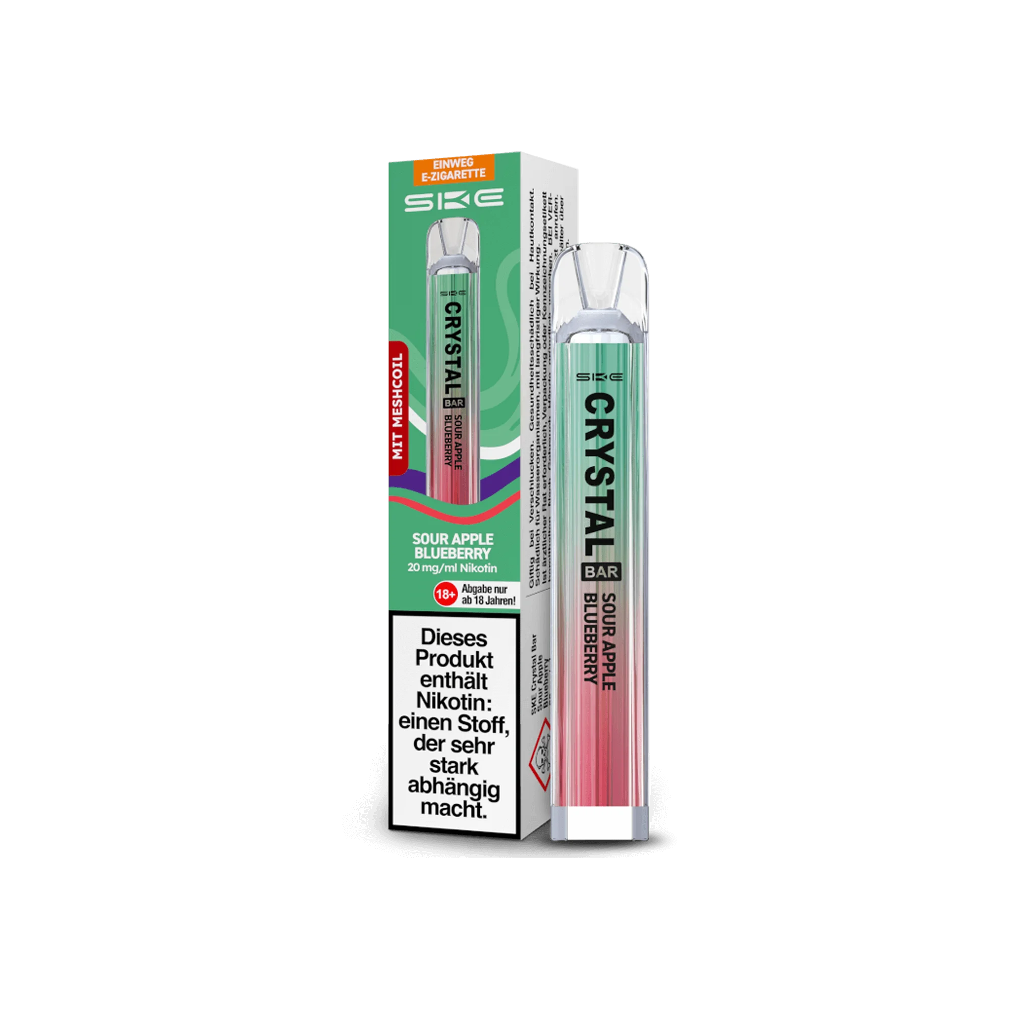 SKE Crystal Bar Sour Apple Blueberry 20 mg Einweg E-Zigarette