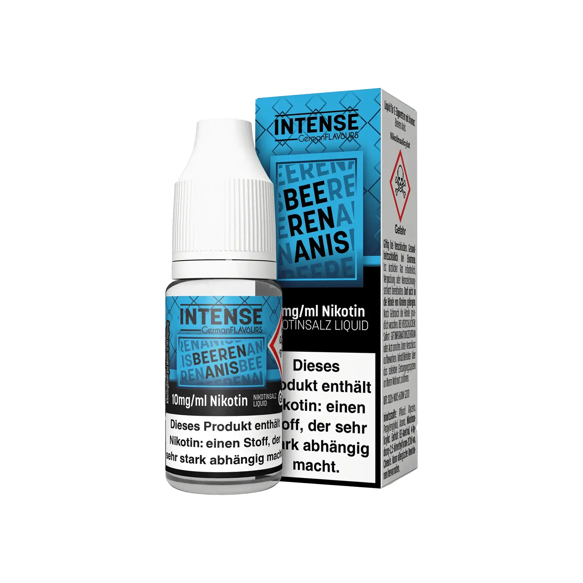 Intense Beeren Anis 10 ml Nikotinsalz Liquid - 0 mg