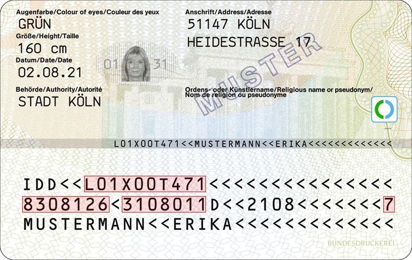 Musterausweis/Sample-ID DE