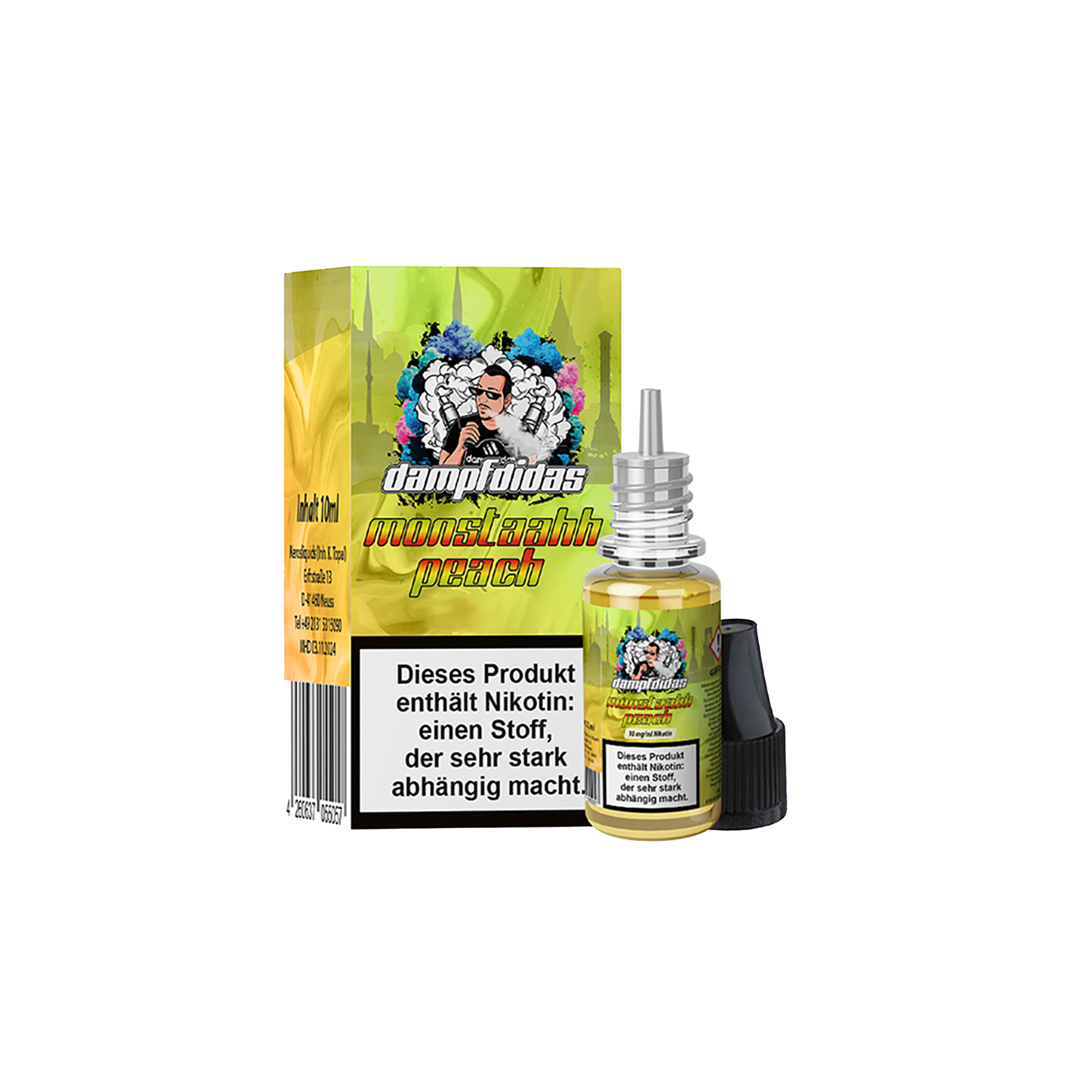 Dampfdidas Monstaahh Peach 10 ml NicSalt Liquid 10 mg Dampfdidas Monstaahh Peach 10 ml NicSalt Liquid 10 mg