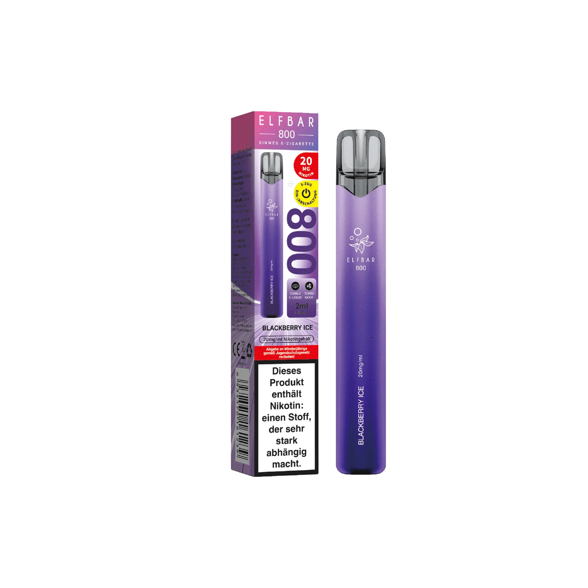 Elfbar 800 Blackberry Ice Einweg E-Zigarette 20 mg