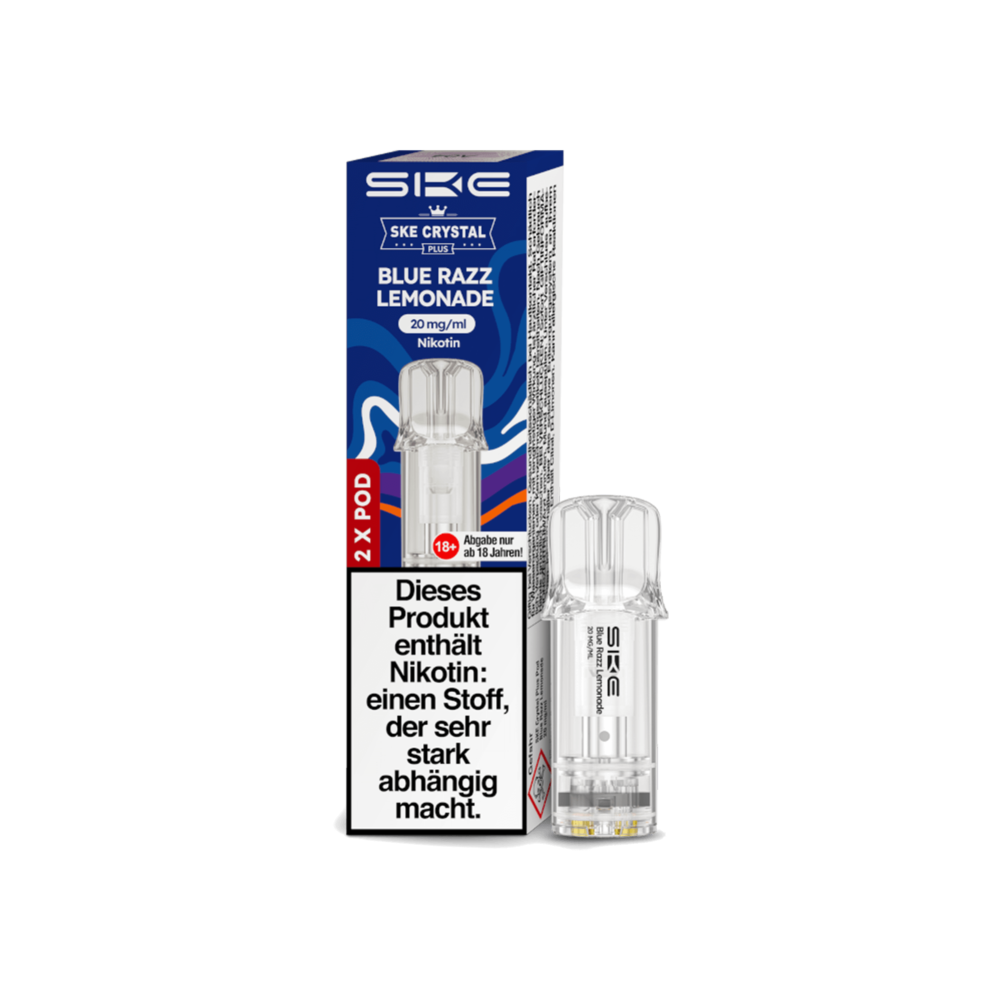 SKE Crystal Plus Pods Blue Razz Lemonade 20 mg SKE Crystal Plus Pods Blue Razz Lemonade 20 mg
