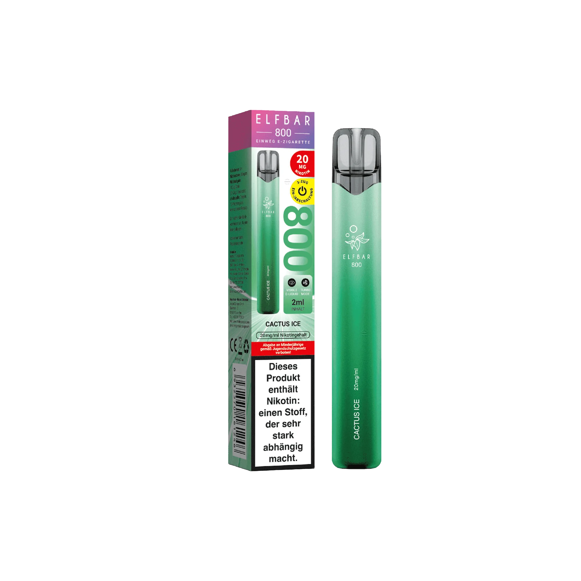 Elfbar 800 Cactus Ice Einweg E-Zigarette 20 mg