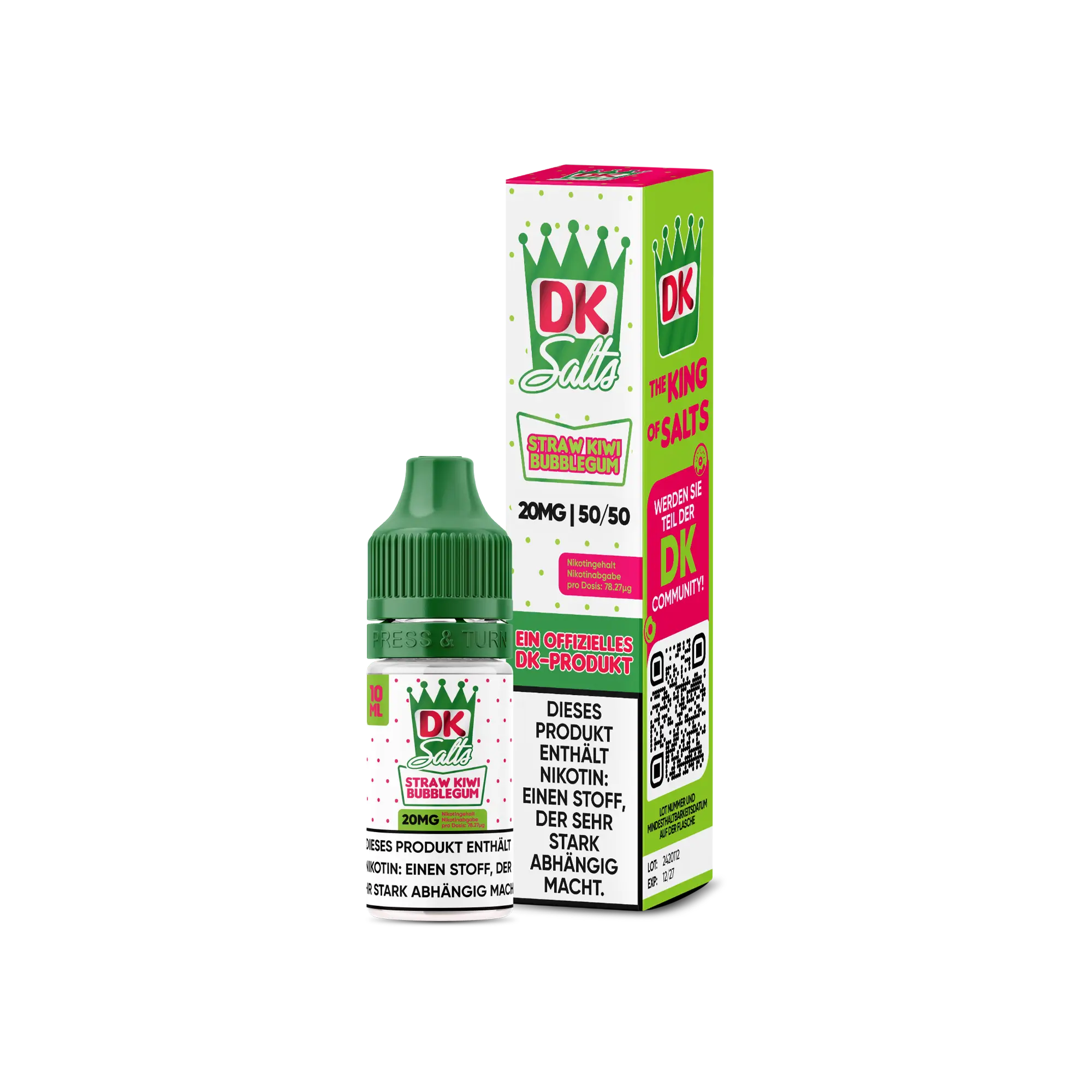 DK Salts Straw Kiwi Bubblegum 10 ml Nikotinsalz Liquid DK Salts Straw Kiwi Bubblegum 10 ml Nikotinsalz Liquid