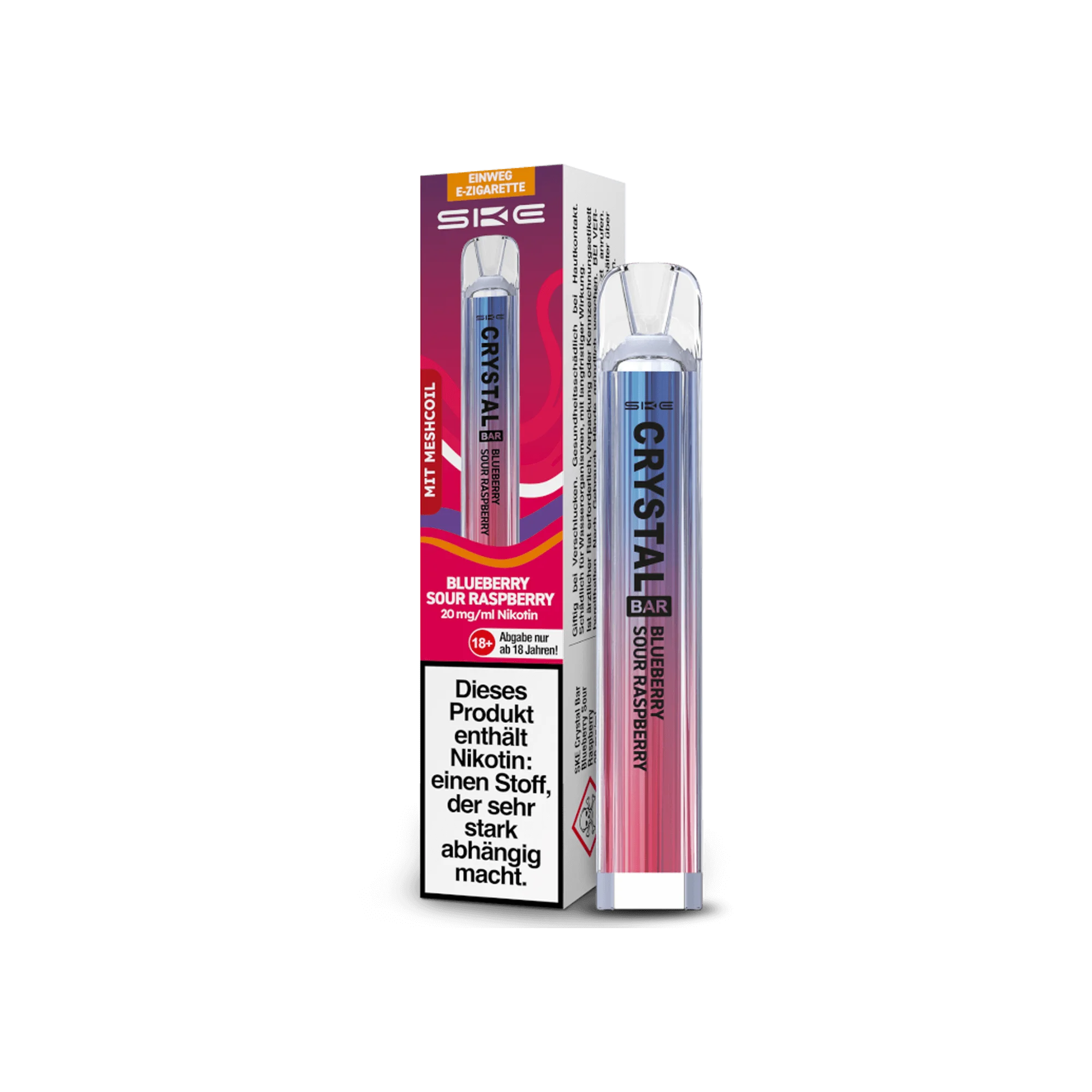 SKE Crystal Bar Blueberry Sour Raspberry 20 mg Einweg E-Zigarette