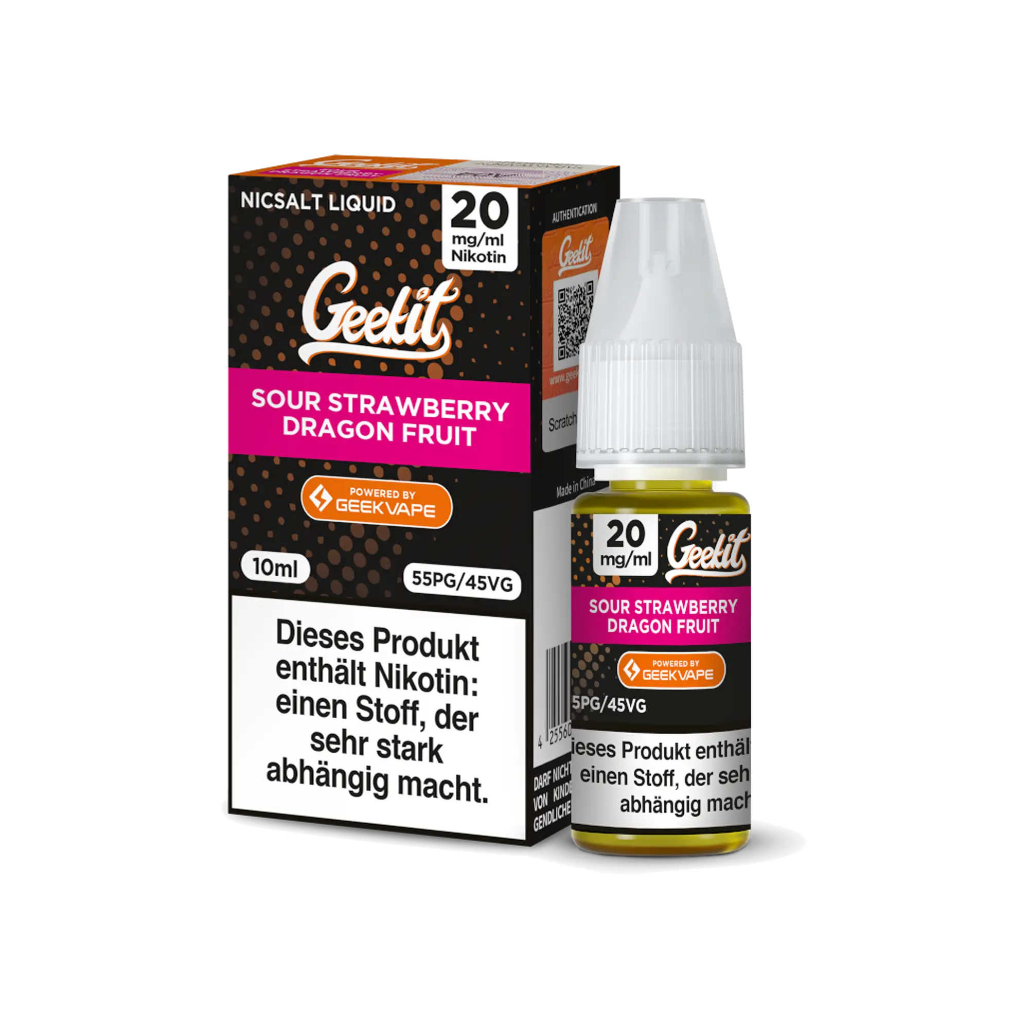 Geekit Sour Strawberry Dragon Fruit 10 ml Nikotinsalz Liquid Geekit Sour Strawberry Dragon Fruit 10 ml Nikotinsalz Liquid