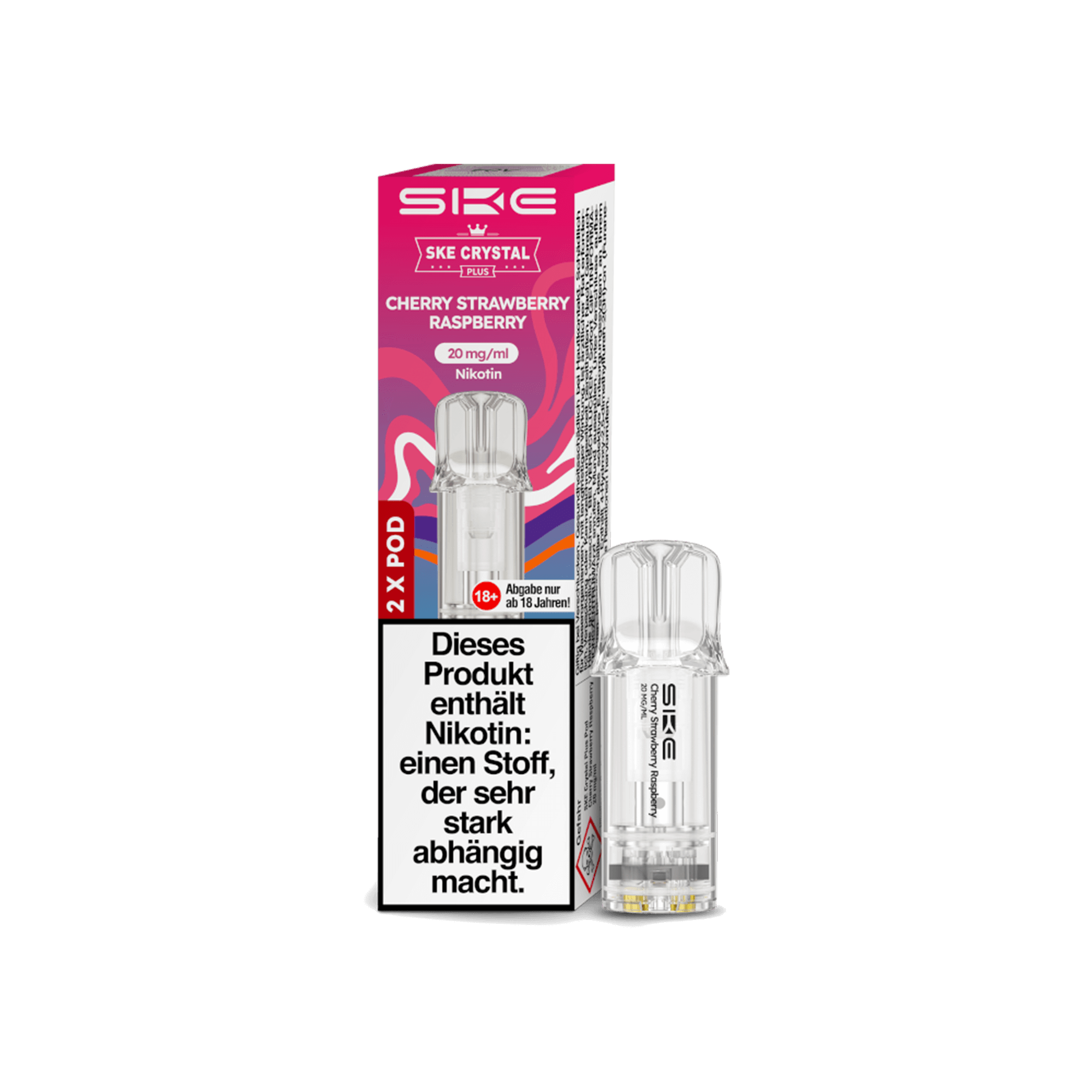SKE Crystal Plus Pods Cherry Strawberry Raspberry 20 mg SKE Crystal Plus Pods Cherry Strawberry Raspberry 20 mg