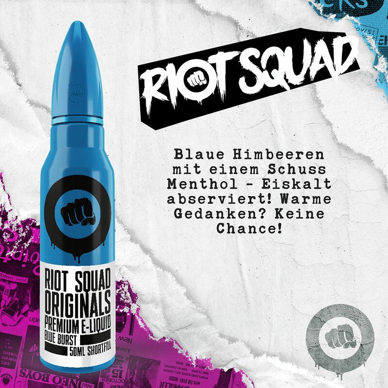 Riot Squad - Originals - Blue Burst 50ml / 0mg Shortfill