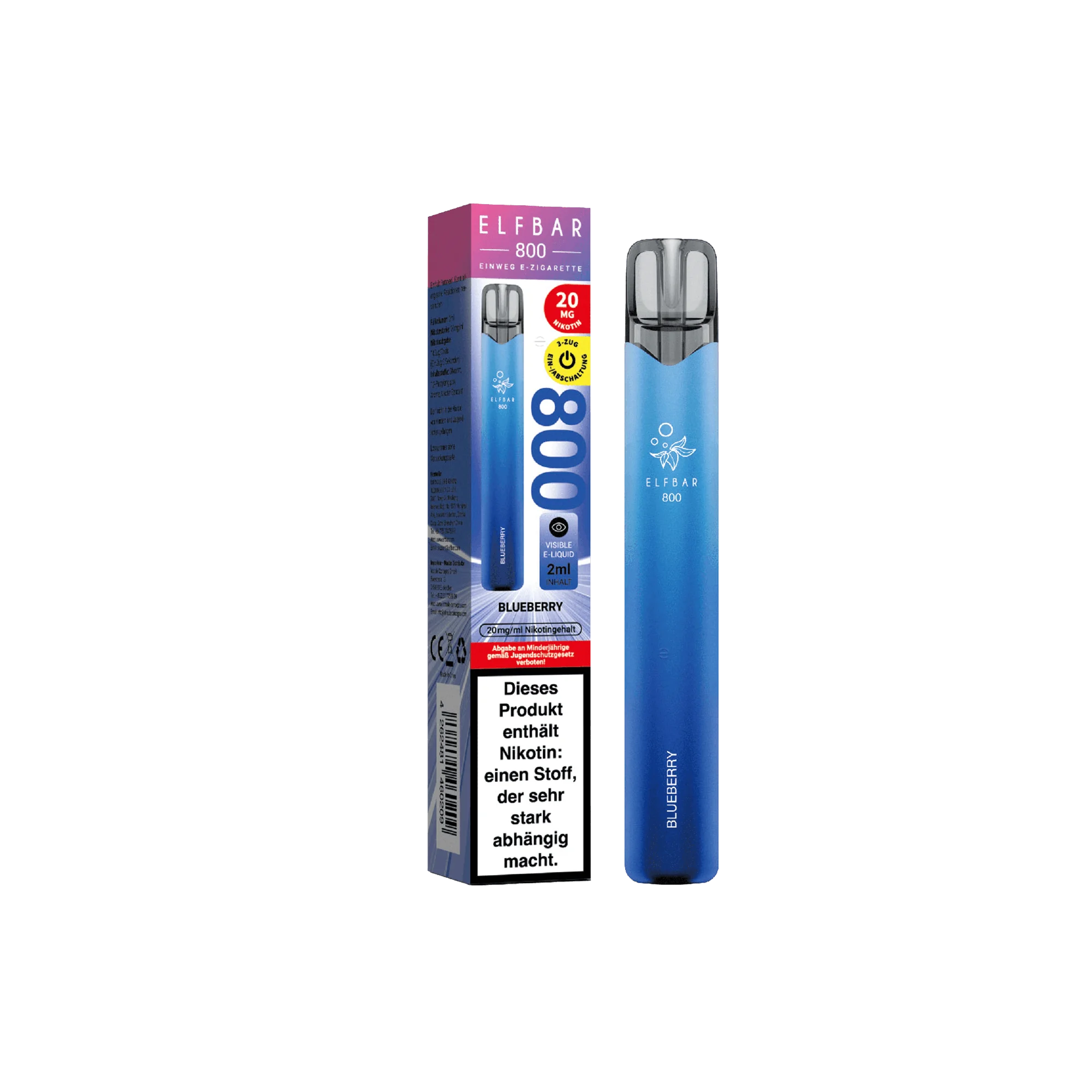 Elfbar 800 Blueberry Einweg E-Zigarette 20 mg