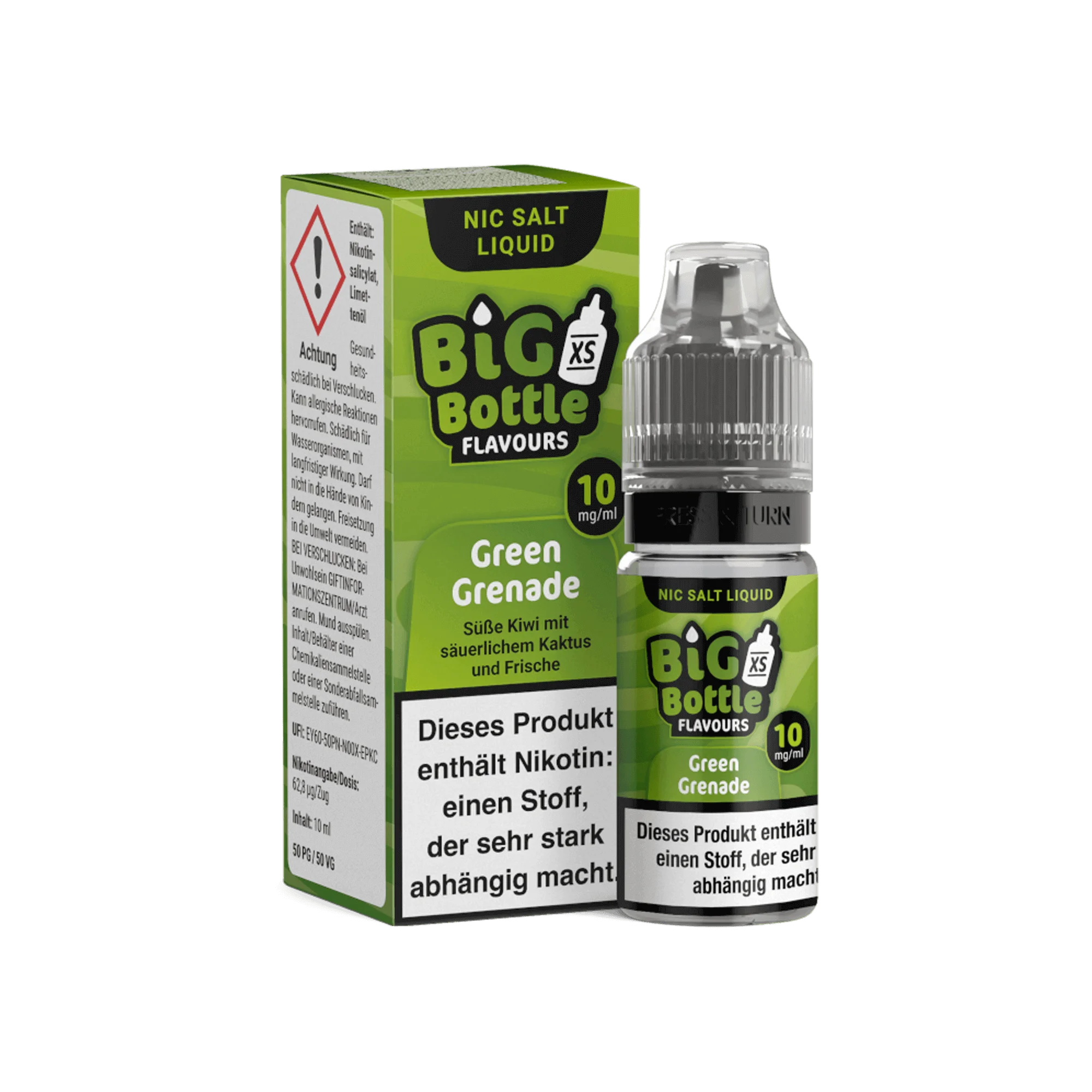 Big Bottle Green Grenade 10 ml NicSalt Liquid