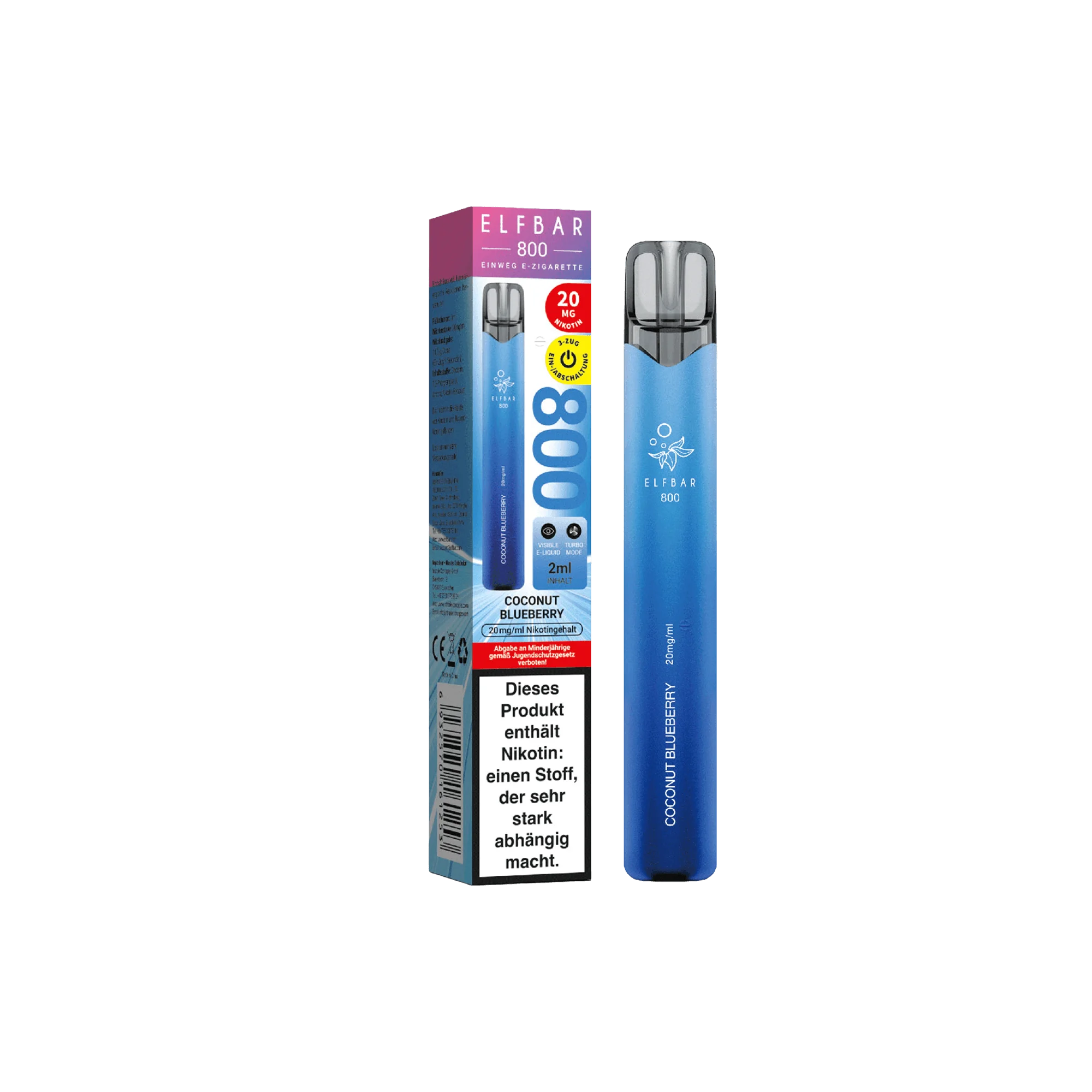 Elfbar 800 Coconut Blueberry Einweg E-Zigarette 20 mg