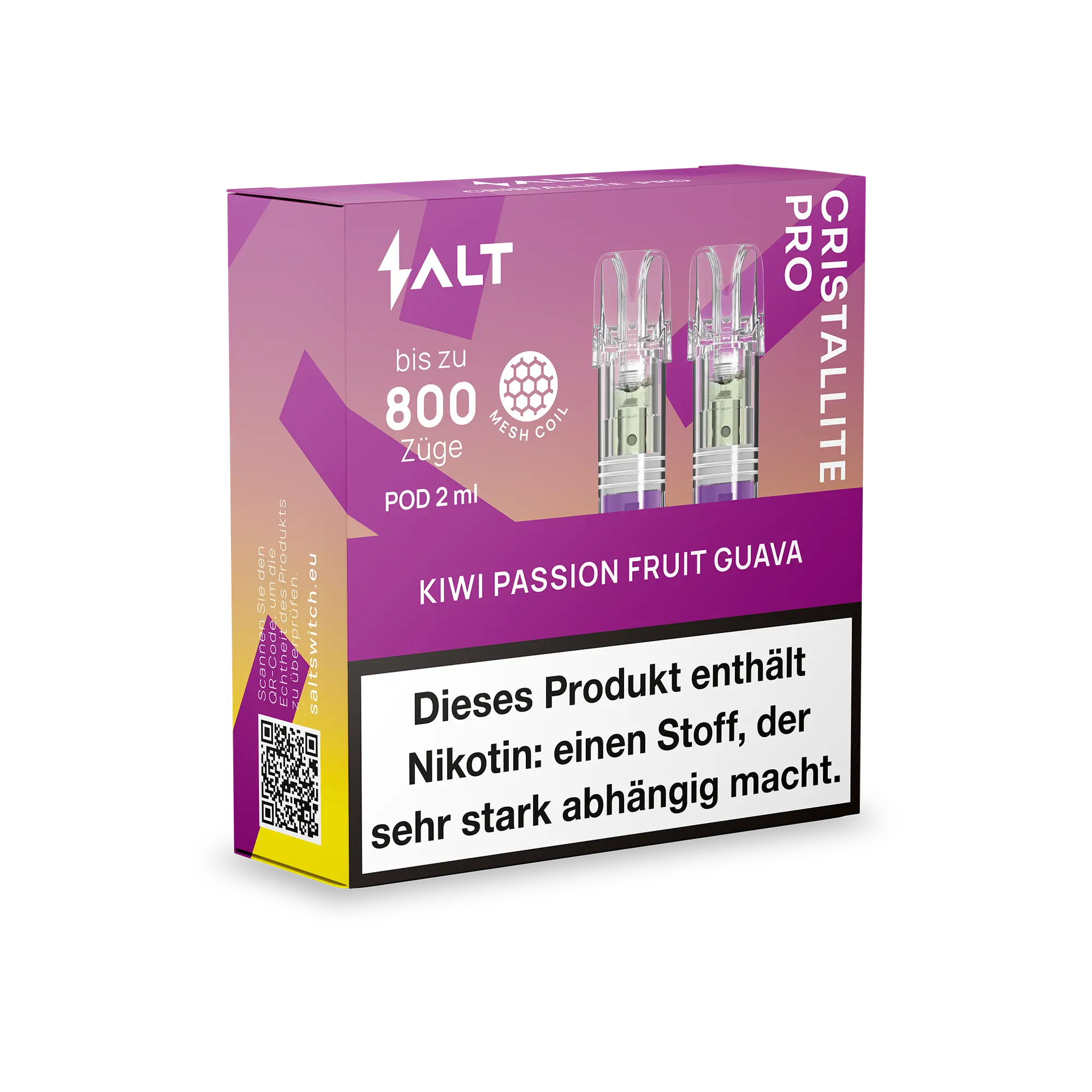 CRISTALLITE PRO Pod Kiwi Passion Fruit Guava 2 ml 20 mg (2er Pack)