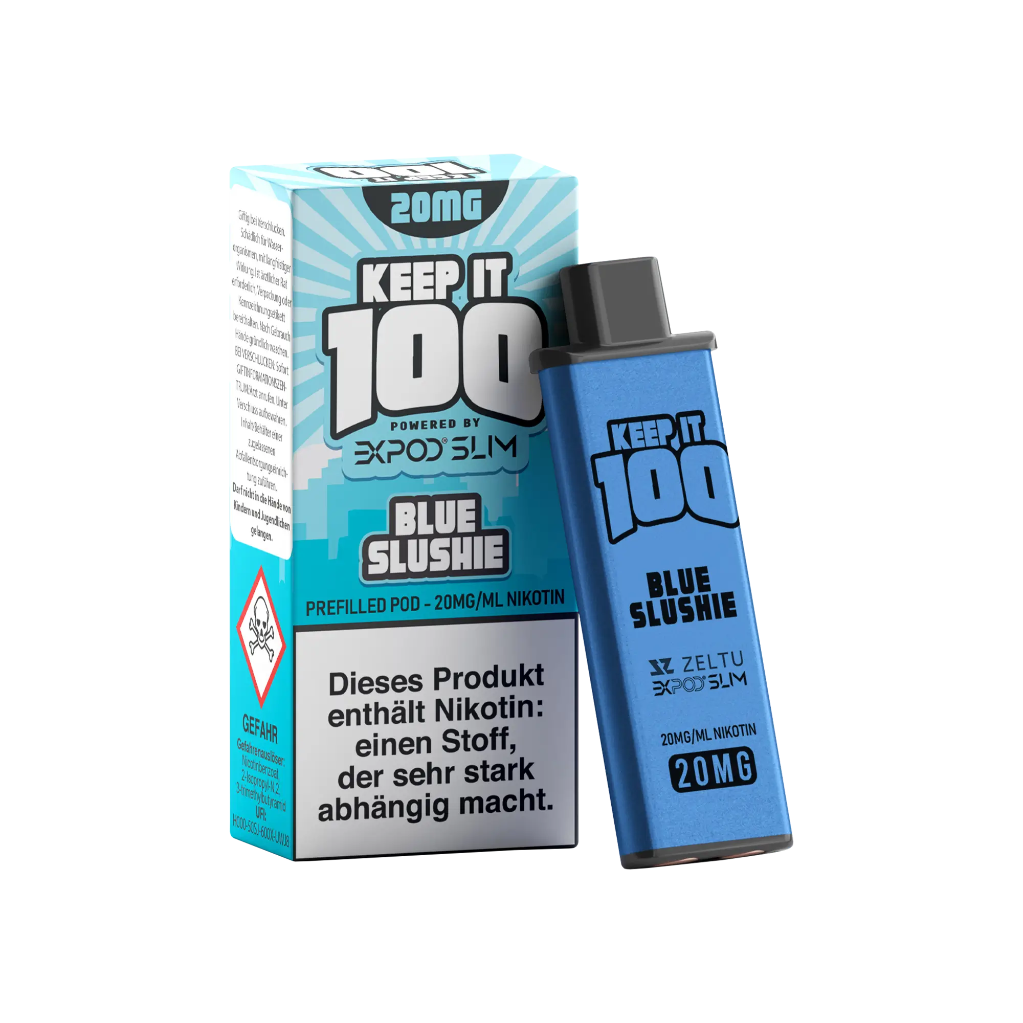 Exvape Expod Slim Keep it 100 Blue Slushie 2 ml Prefilled Pod