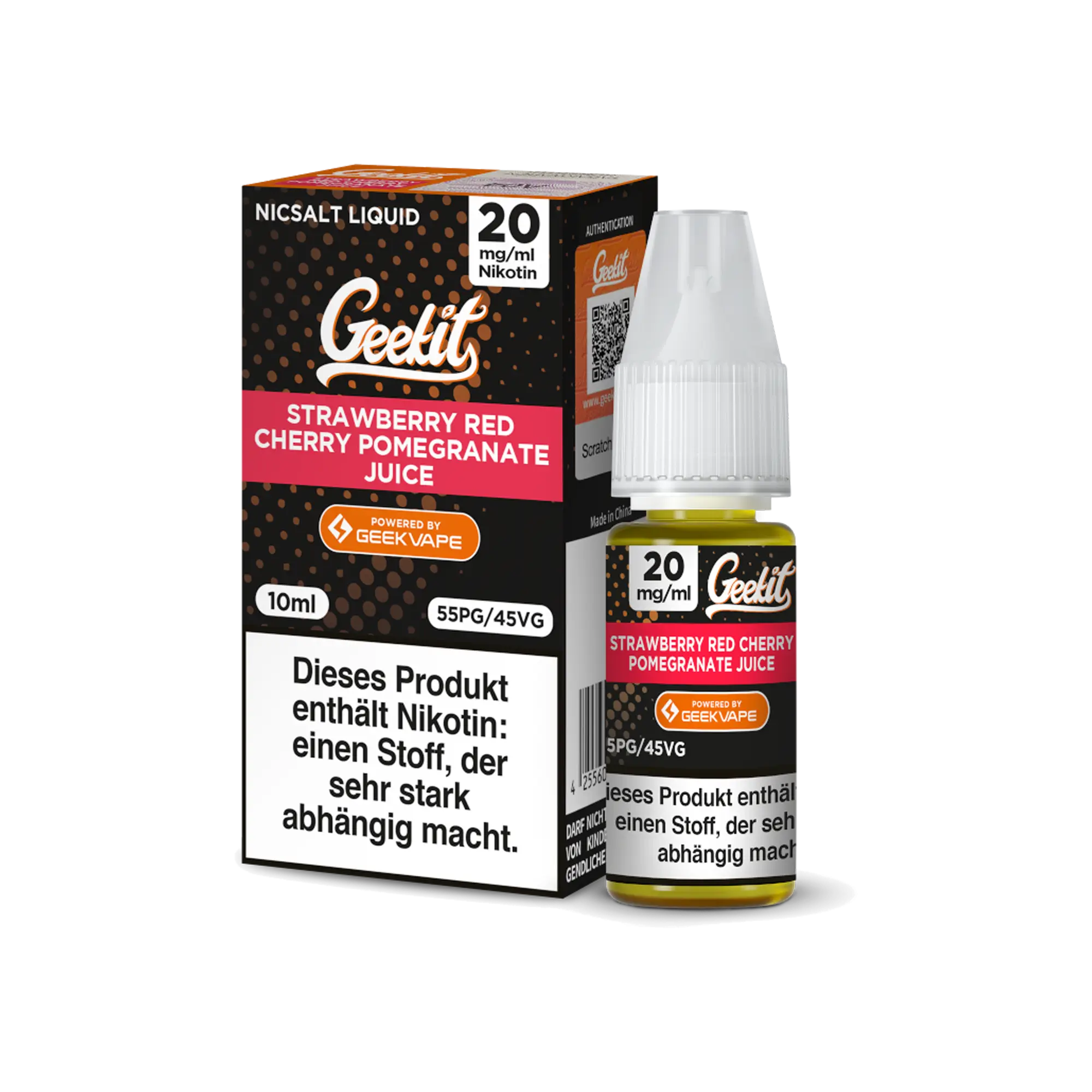 Geekit Strawberry Red Cherry Pomegranate Juice 10 ml Nikotinsalz Liquid Geekit Strawberry Red Cherry Pomegranate Juice 10 ml Nikotinsalz Liquid