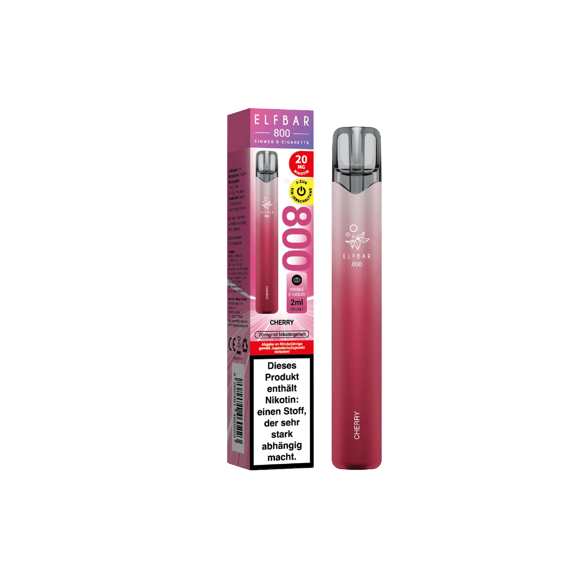 Elfbar 800 Cherry Einweg E-Zigarette 20 mg 