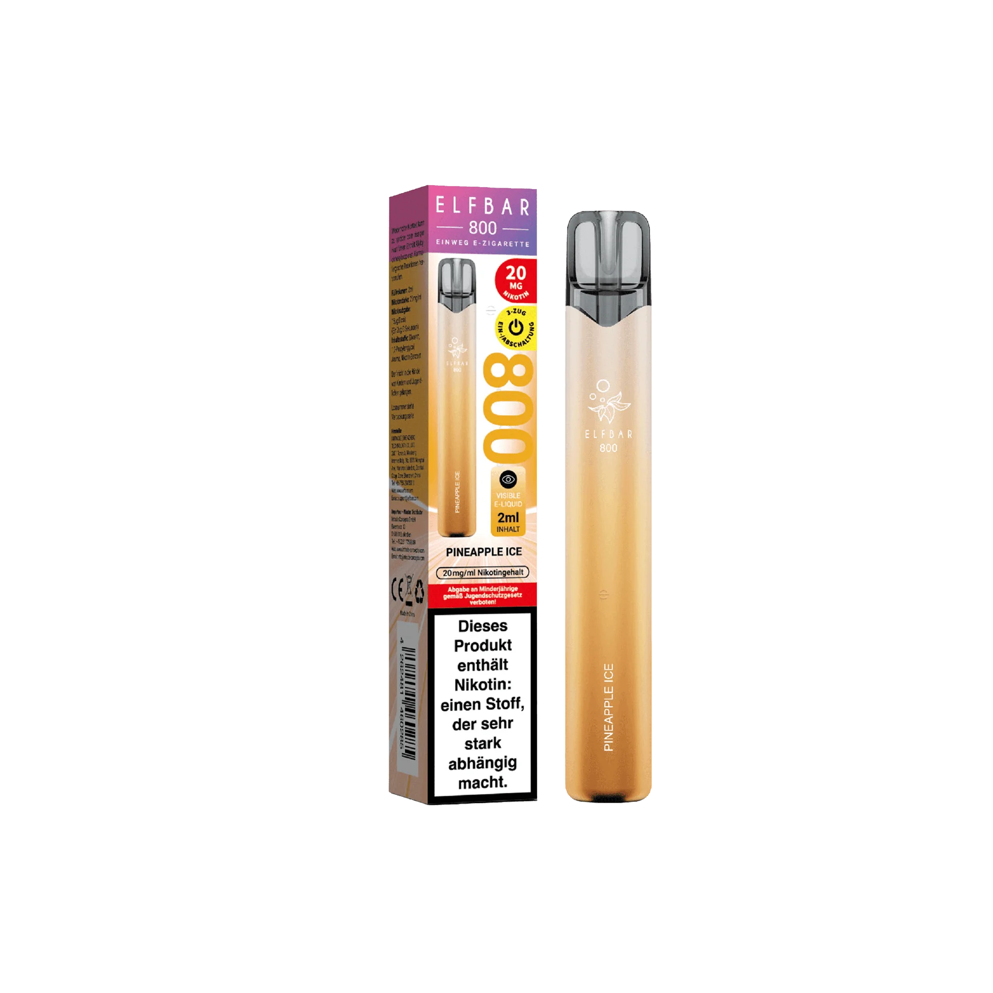 Elfbar 800 Pineapple Ice Einweg E-Zigarette 20 mg