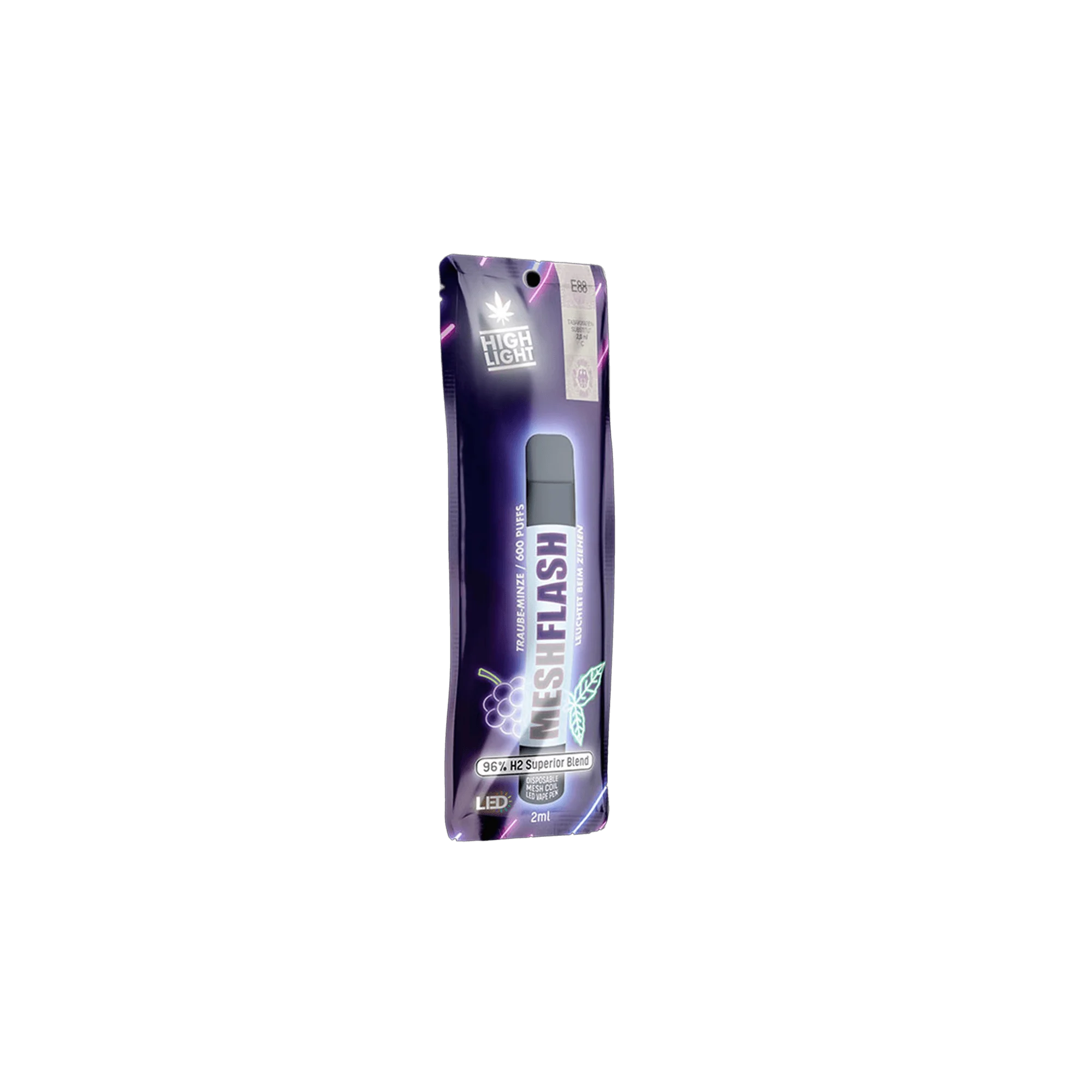 Highlight Meshflash Traube Minze 0 mg H2 Superior Vape