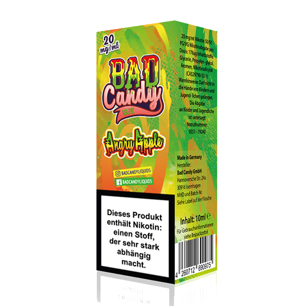 Bad Candy Nikotinsalz Liquid - Angry Apple 10ml | 20mg/ml 