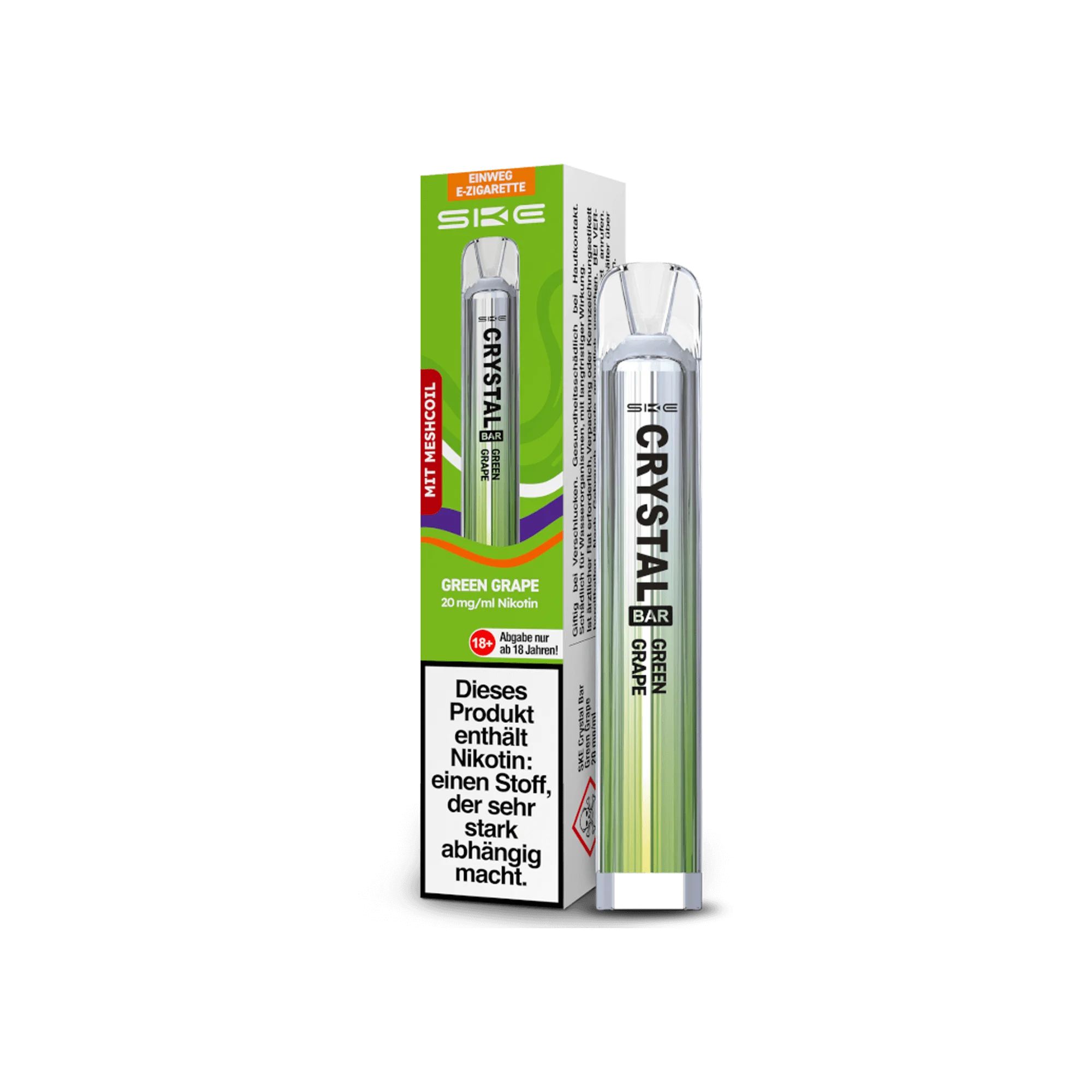 SKE Crystal Bar Green Grape 20 mg