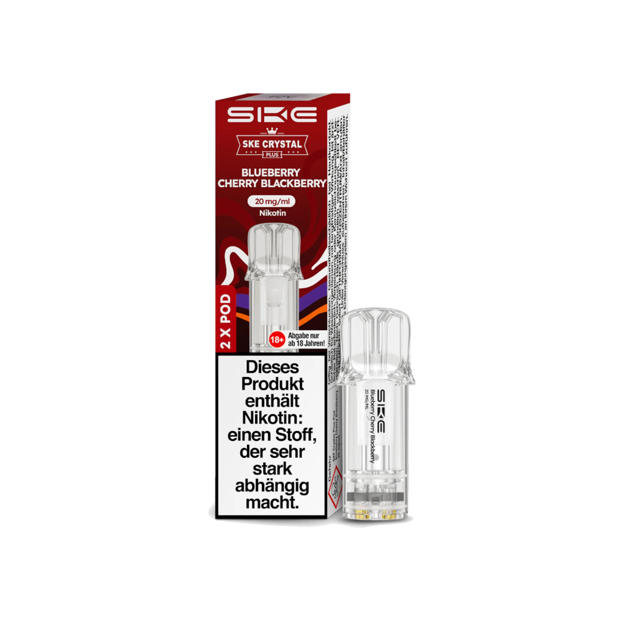 SKE Crystal Plus Pods Blueberry Cherry Blackberry 20 mg