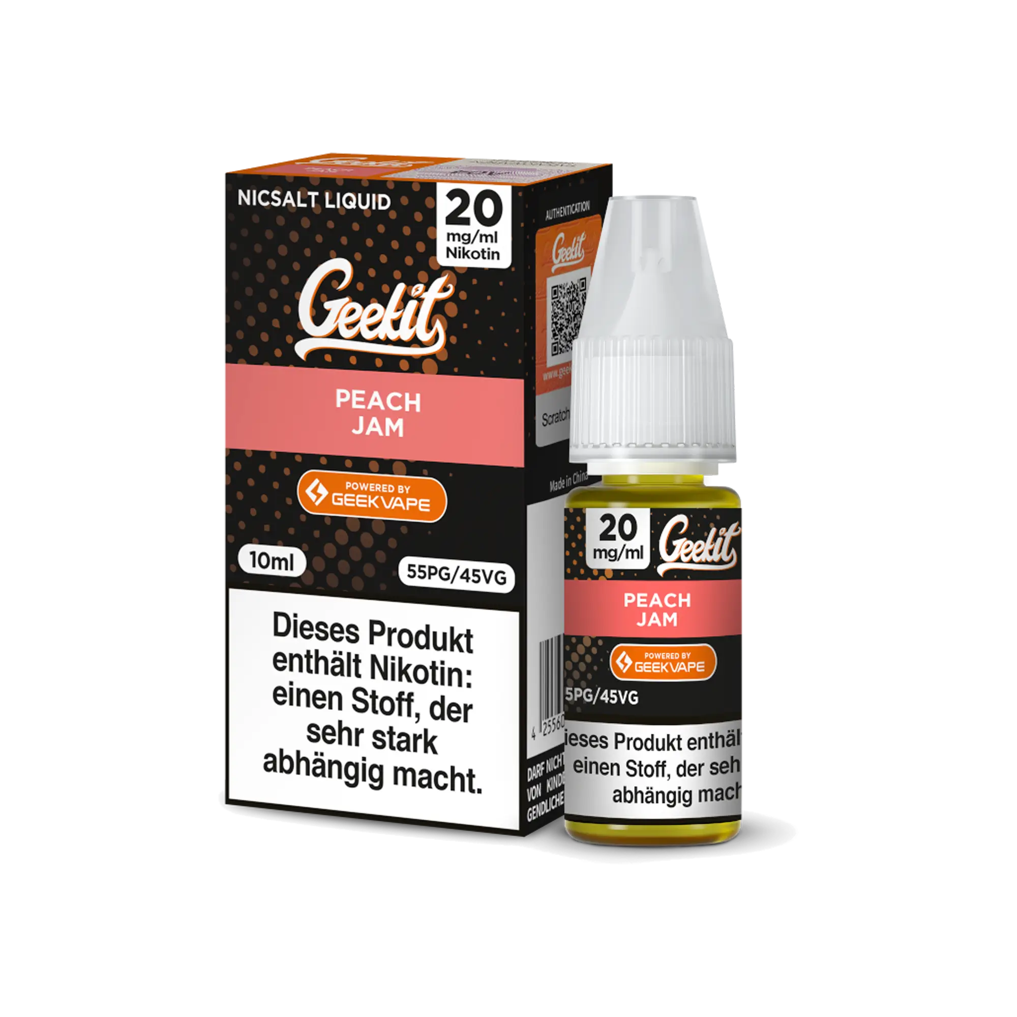 Geekit Peach Jam 10 ml Nikotinsalz Liquid Geekit Peach Jam 10 ml Nikotinsalz Liquid