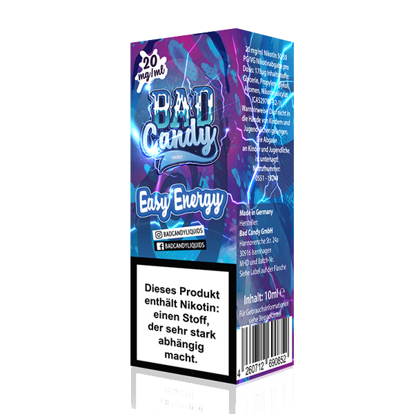 Bad Candy Nikotinsalz Liquid - Easy Energy 10ml | 20mg/ml 