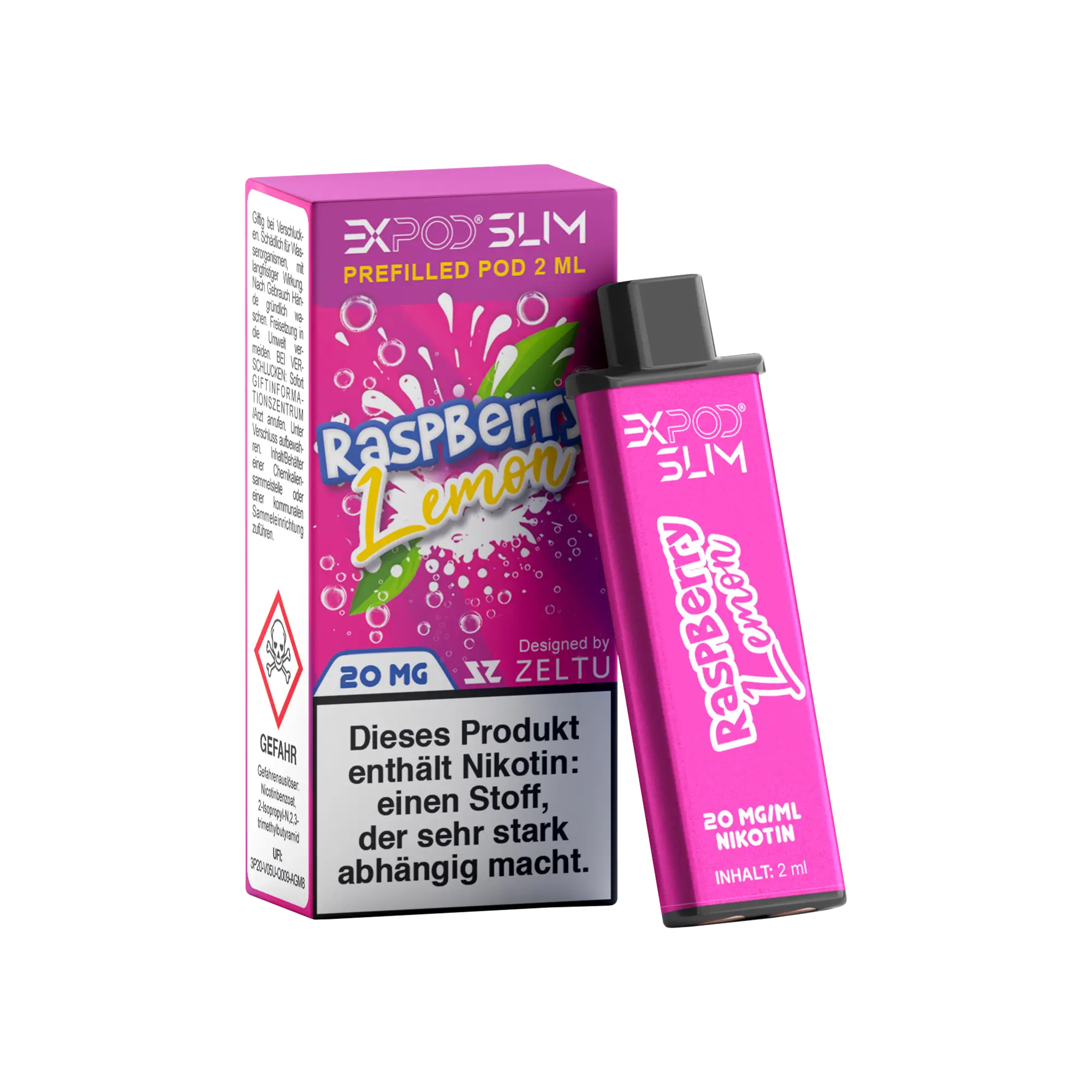 Exvape Expod Slim Raspberry Lemon 2 ml Prefilled Pod