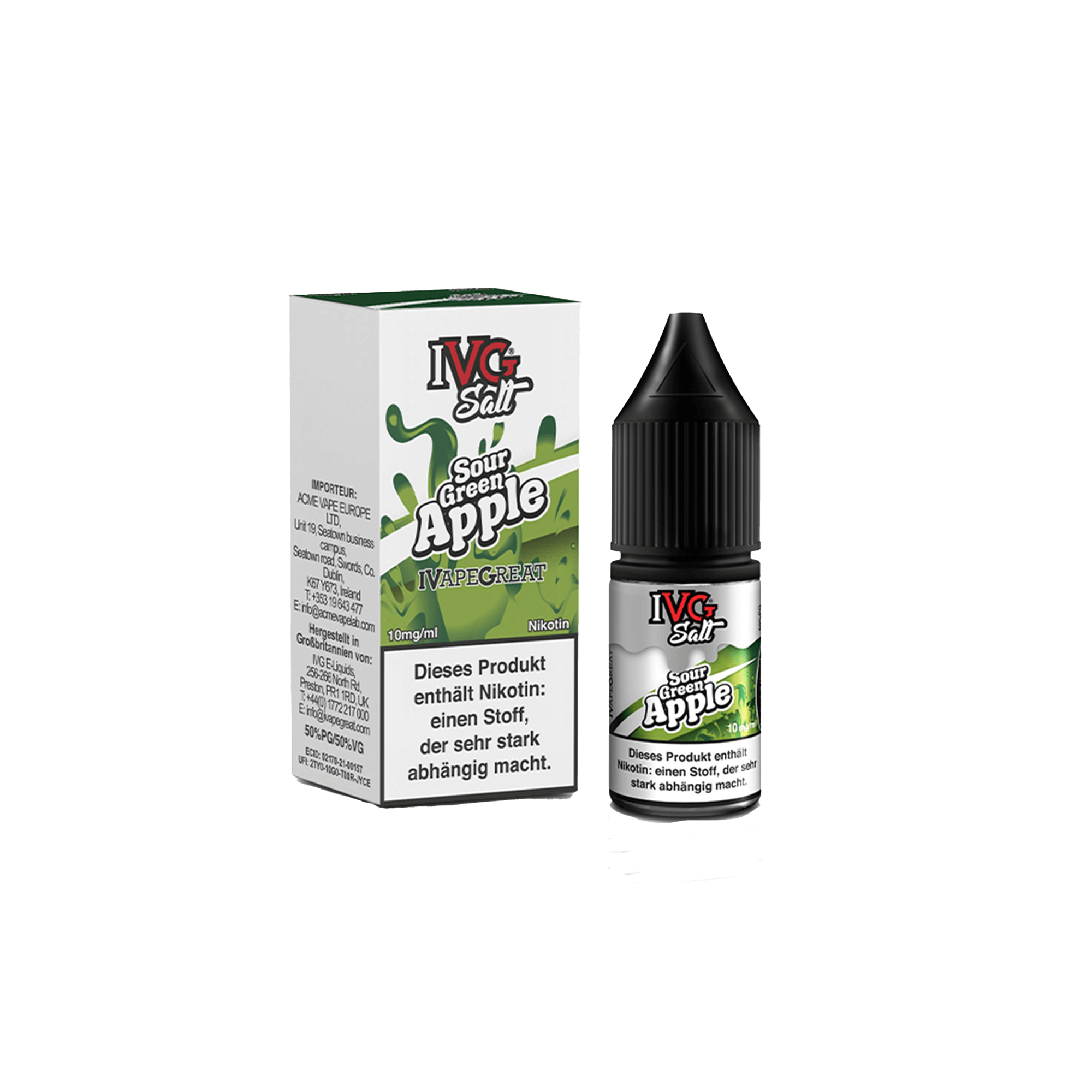 IVG Sour Green Apple 10 ml NicSalt Liquid IVG Sour Green Apple 10 ml NicSalt Liquid