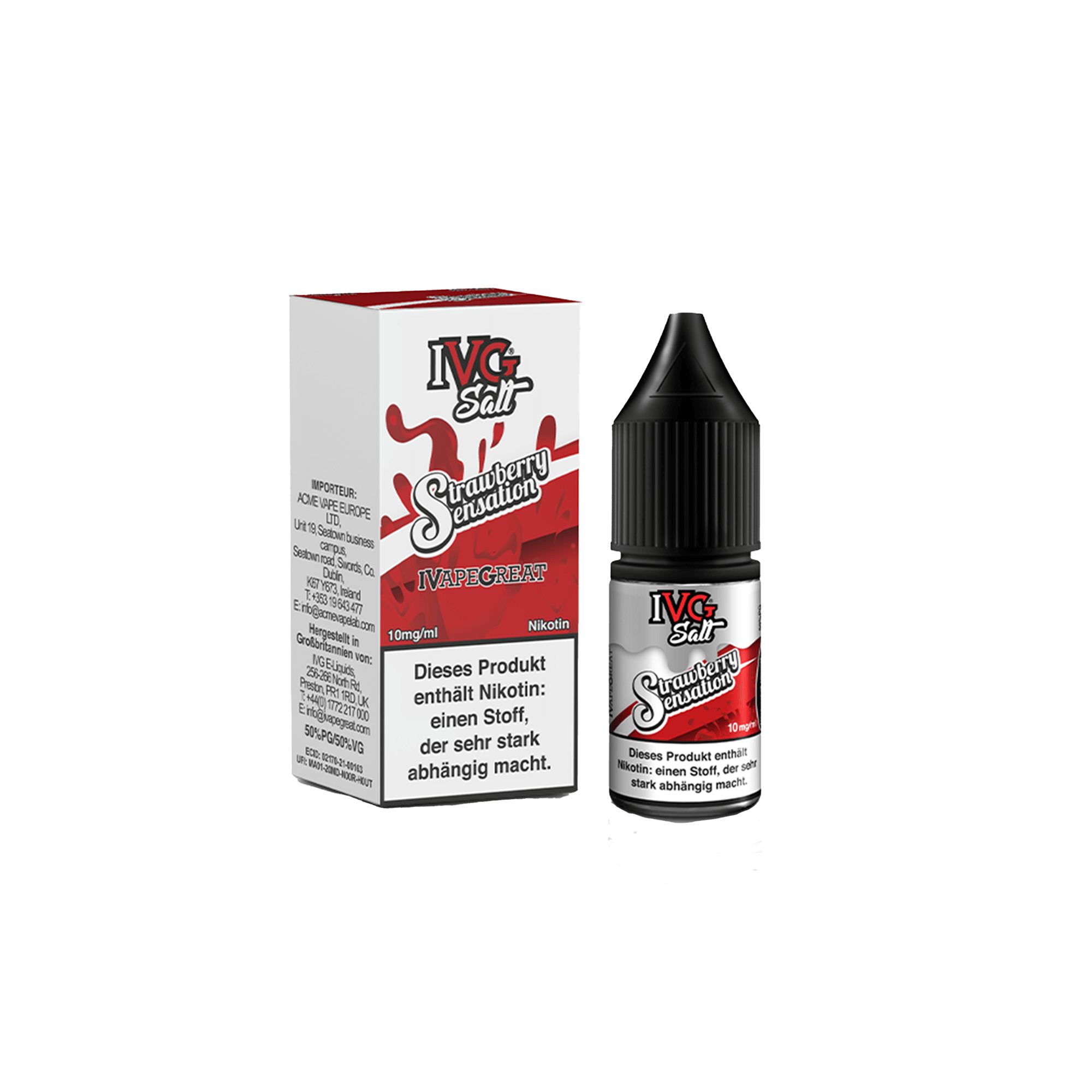 IVG Strawberry Sensation 10 ml NicSalt Liquid IVG Strawberry Sensation 10 ml NicSalt Liquid