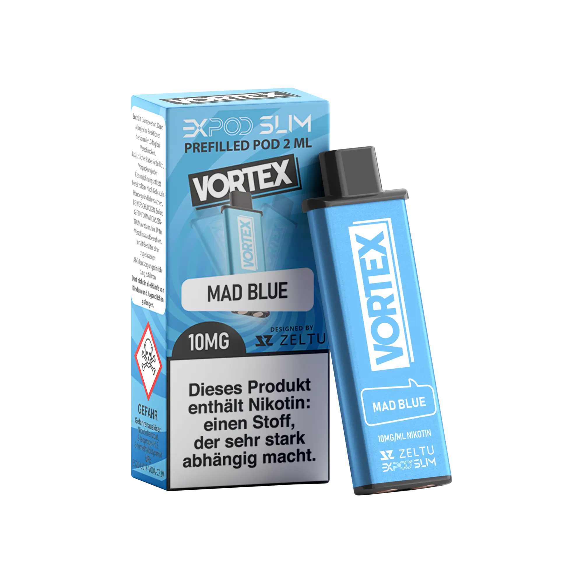 Exvape Expod Slim Vortex Mad Blue 2 ml Prefilled Pod
