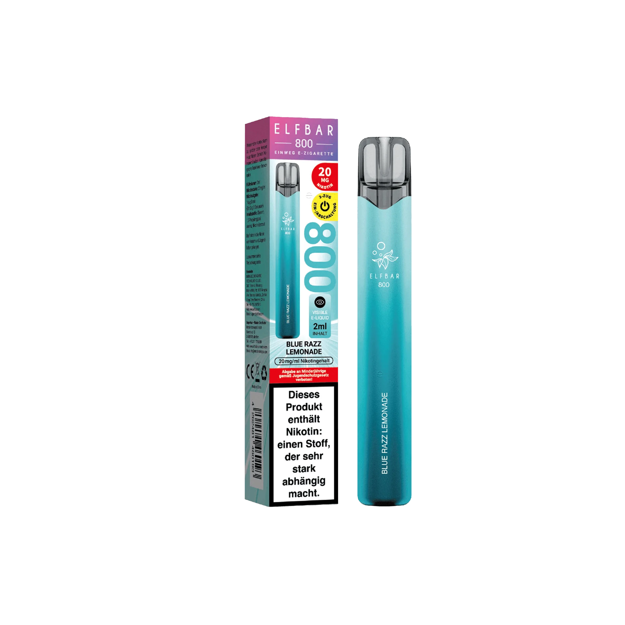Elfbar 800 Blue Razz Lemonade Einweg E-Zigarette 20 mg
