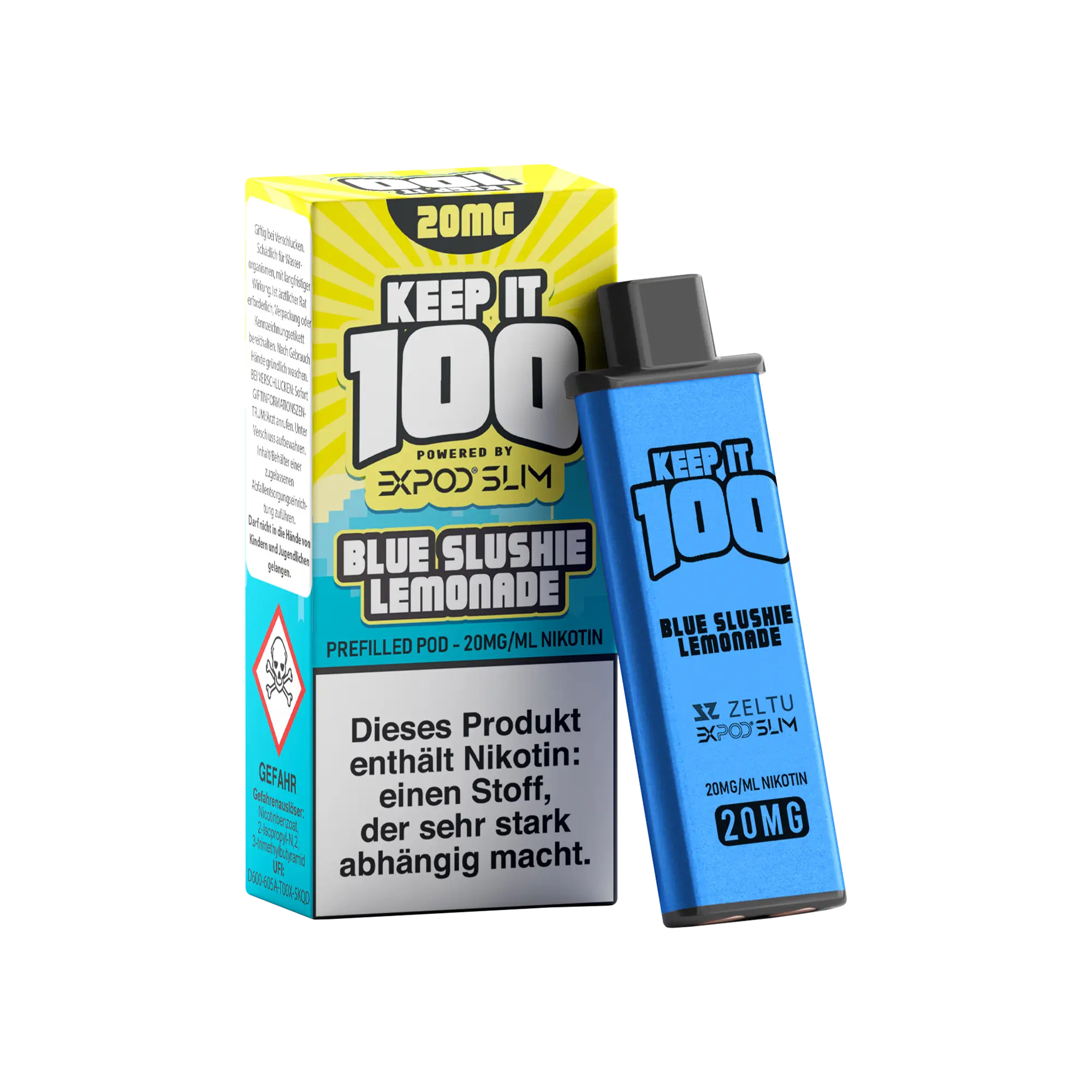 Exvape Expod Slim Keep it 100 Blue Slushie Lemonade 2 ml Prefilled Pod