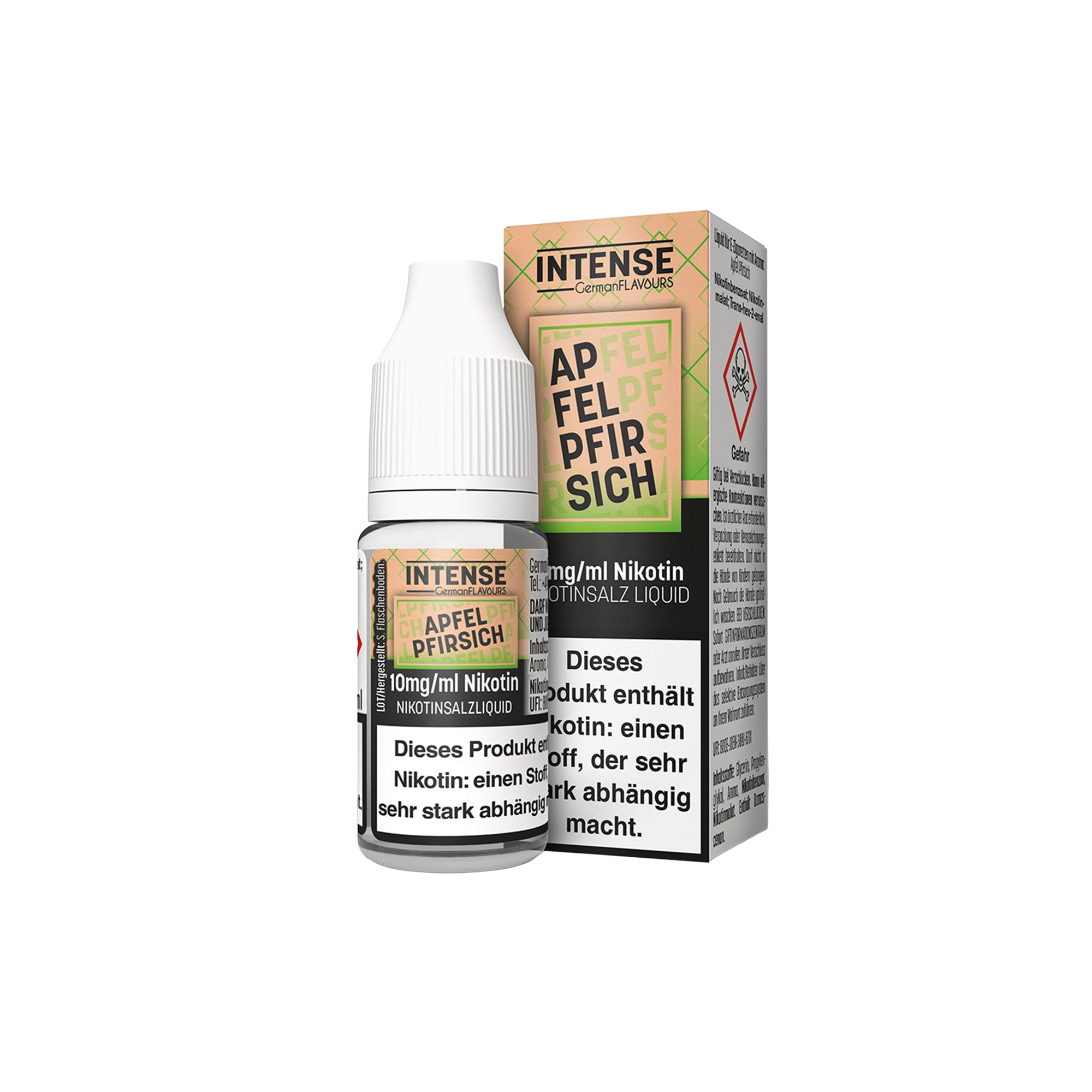 Intense Apfel Pfirsich 10 ml Nikotinsalz Liquid Intense Apfel Pfirsich 10 ml Nikotinsalz Liquid
