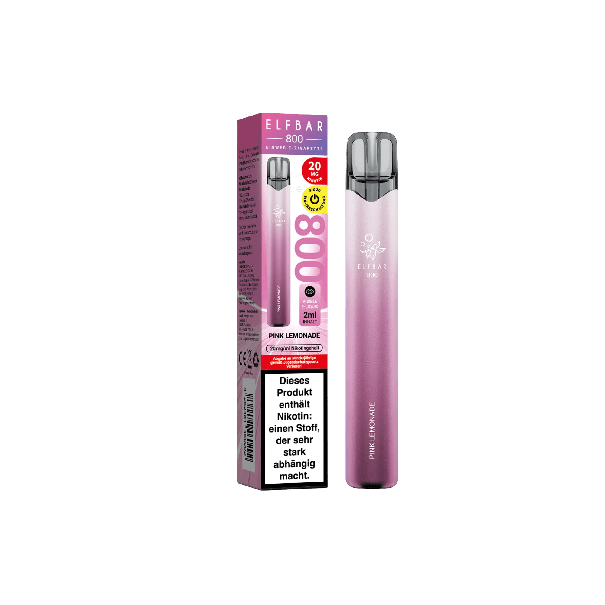 Elfbar 800 Pink Lemonade Einweg E-Zigarette 20 mg