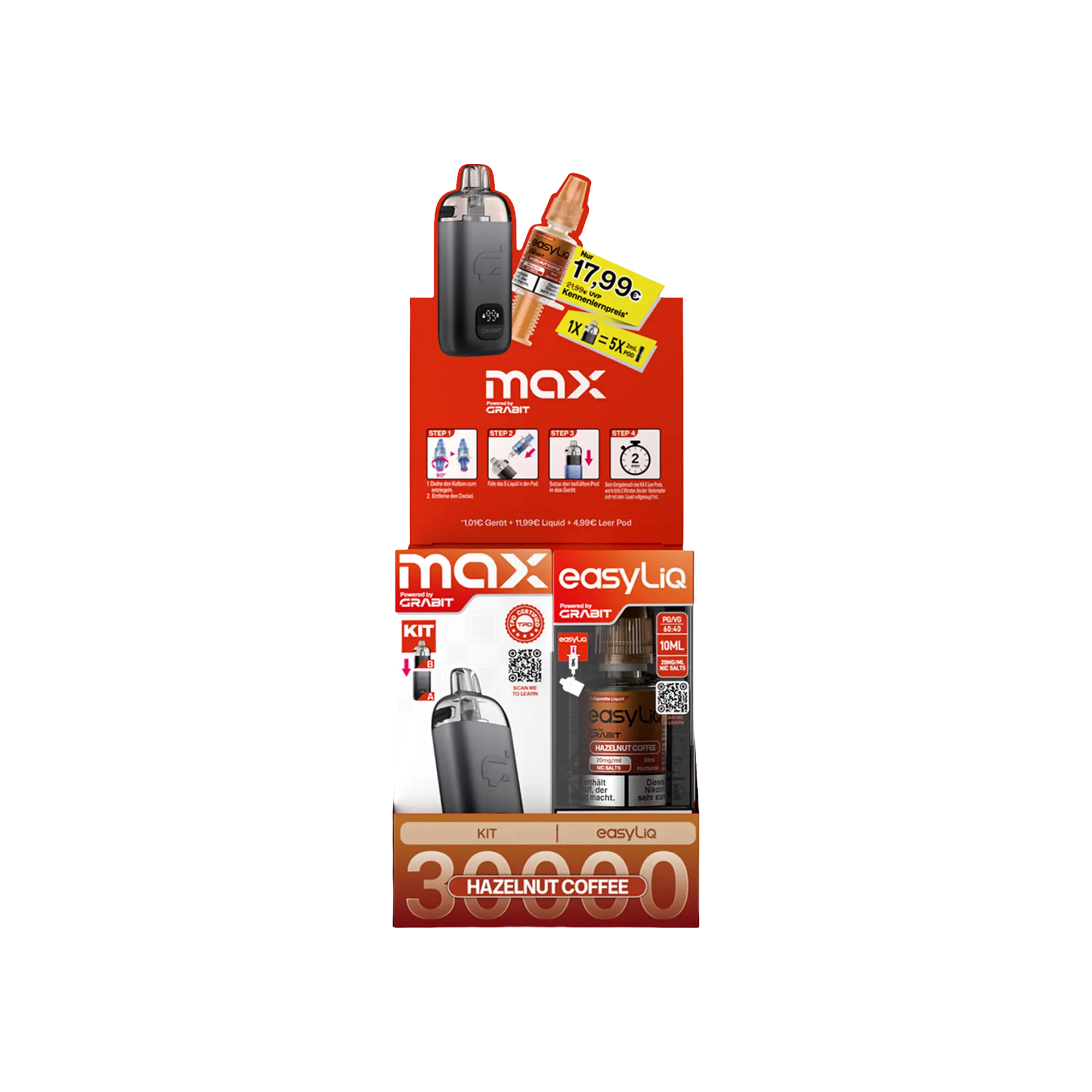 Grabit Max EasyLiq Bundle Hazelnut Coffee 20 mg